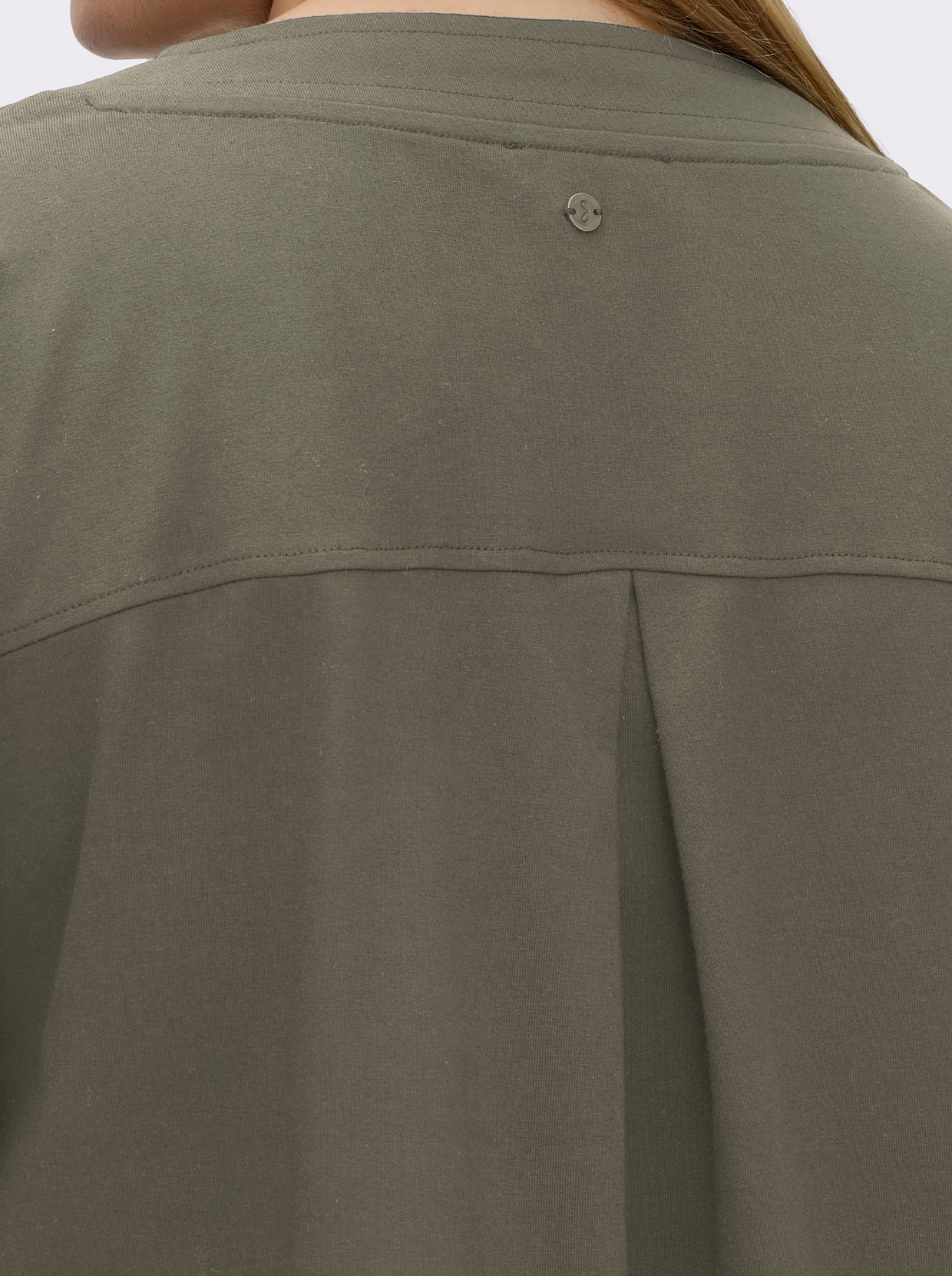 sheego Shirt - khaki-beige-bedruckt