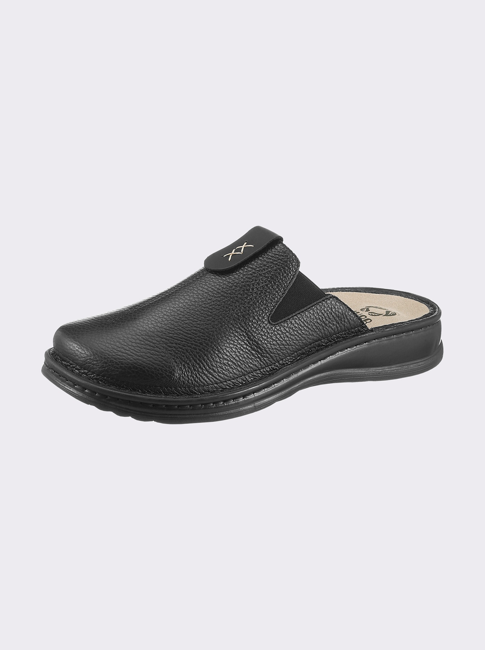 Mubb Clog aus weichem, dehnbarem Leder - schwarz