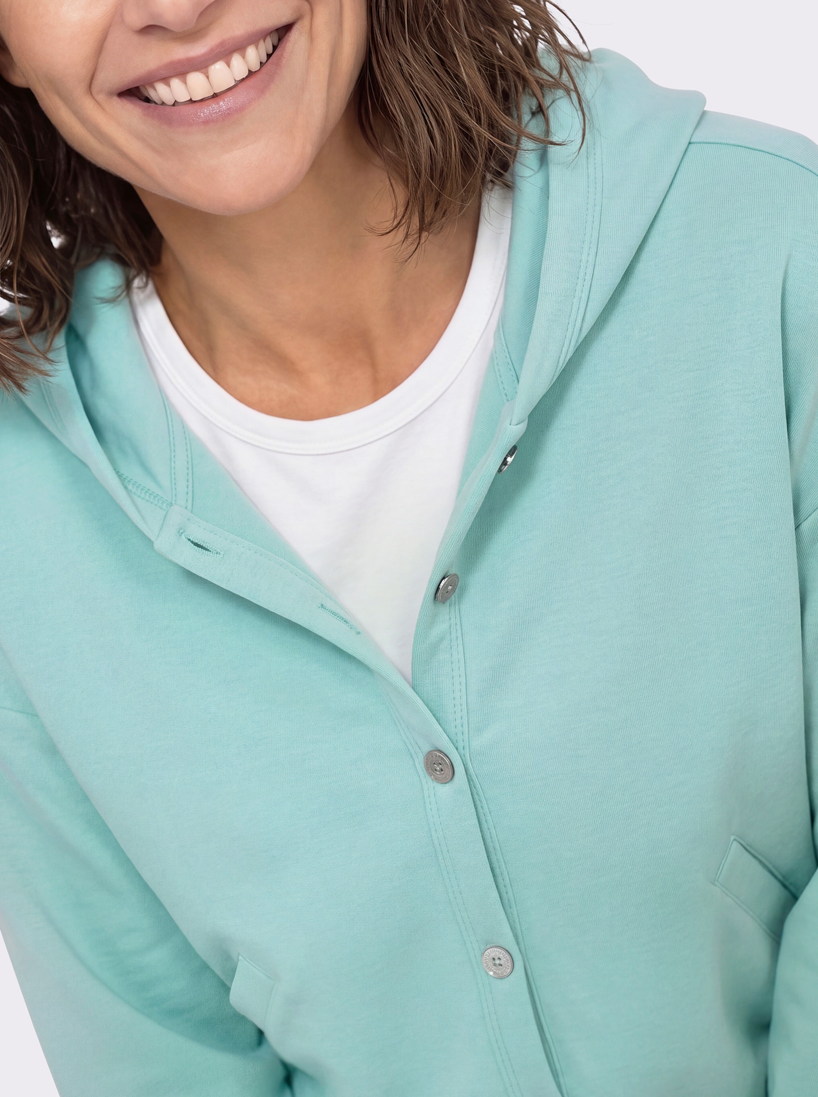 Shirtjacke mit Kapuze - mint