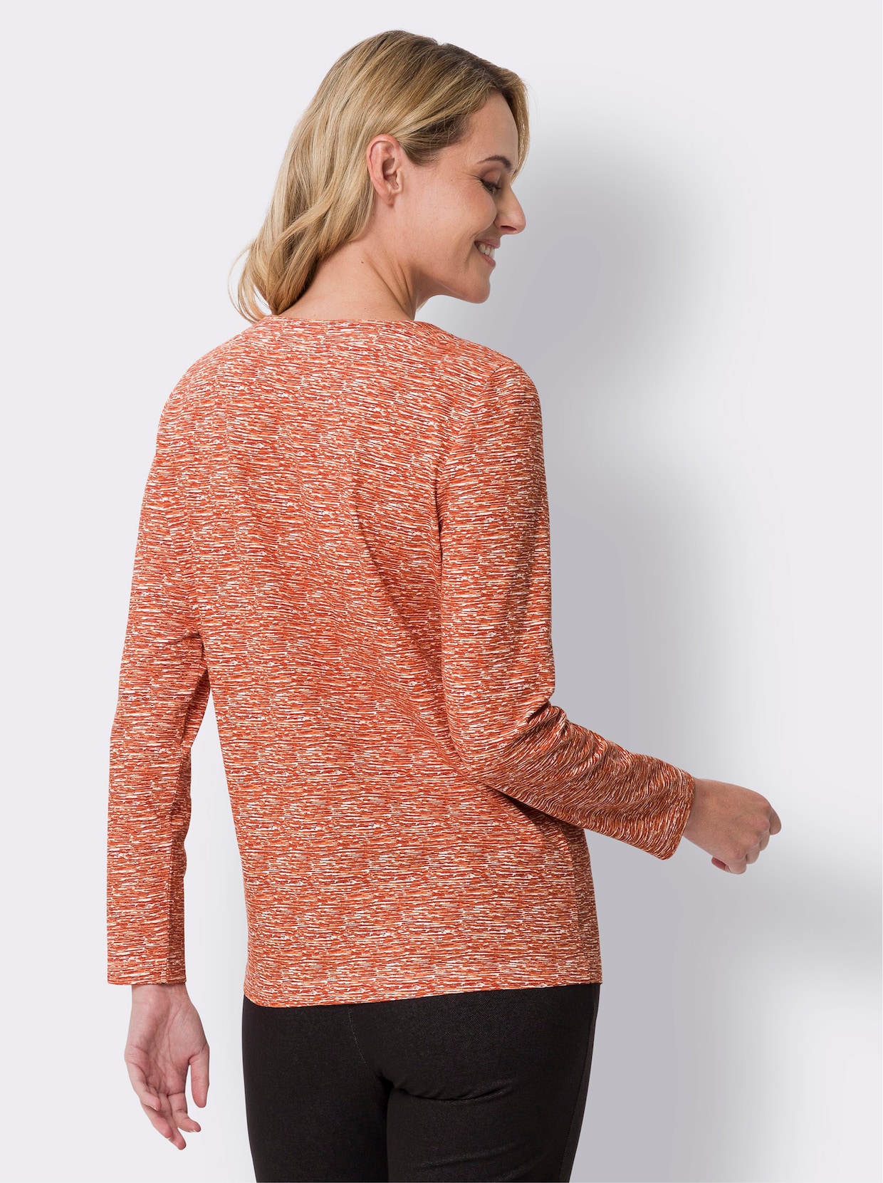 Shirt met lange mouwen - terra/ecru bedrukt