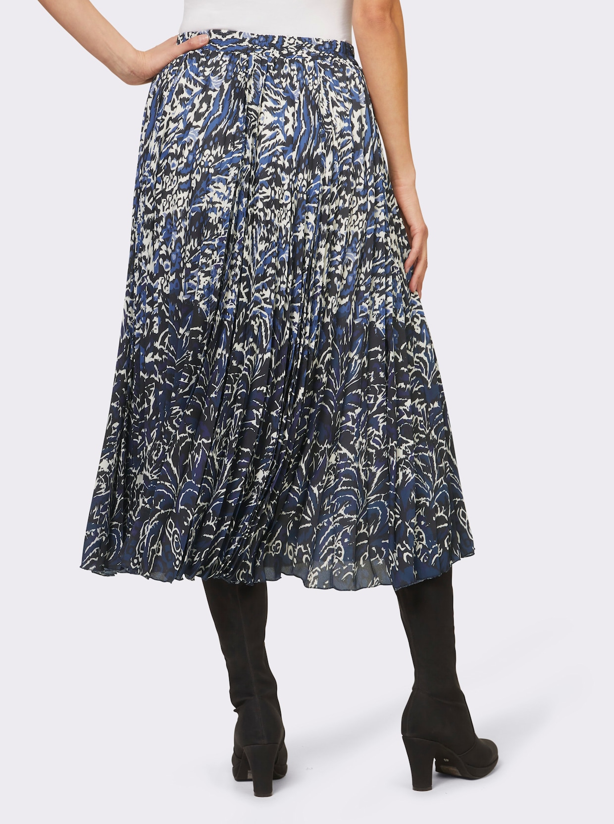 heine Rok met print - marine/ecru geprint