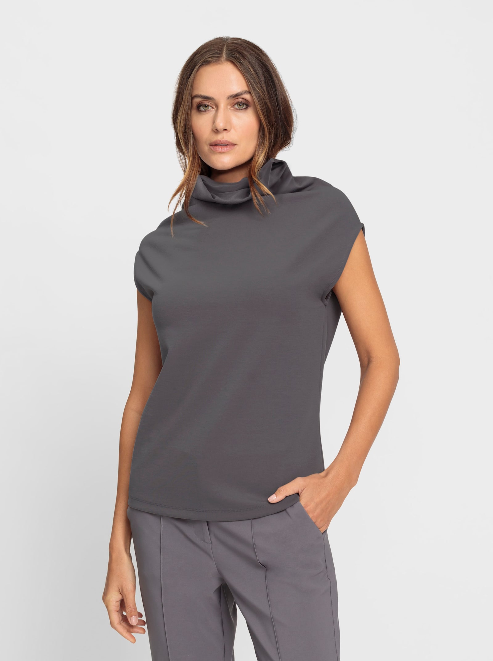 heine Blouseshirt zonder mouwen - antraciet