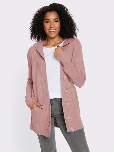 Vest met capuchon en kangoeroezakken - hortensia