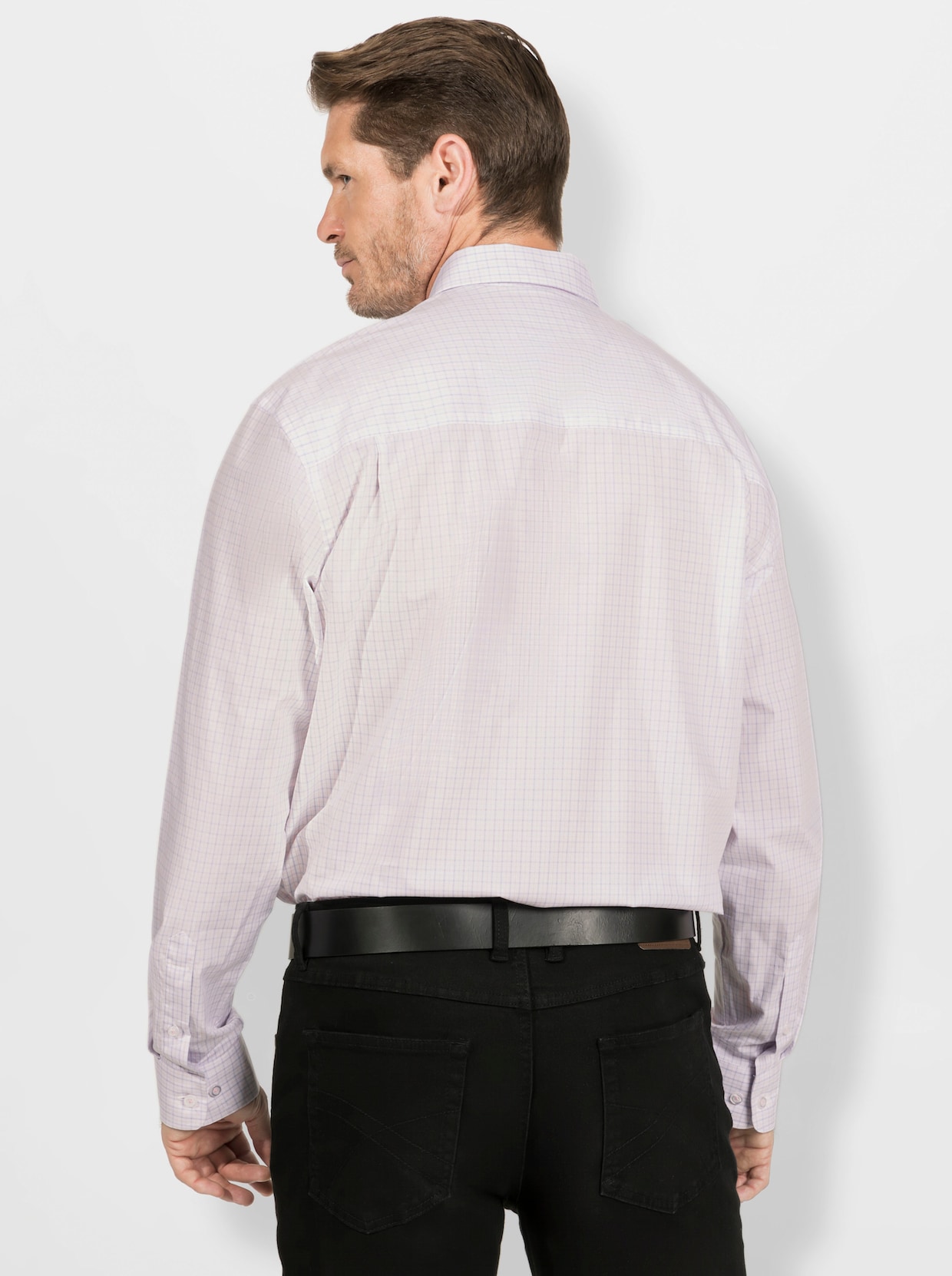 Marco Donati Hemd met lange mouwen - wit/roze geruit