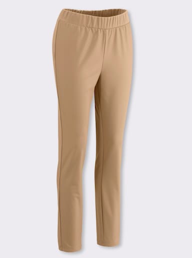 Broek van imitatieleer - camel