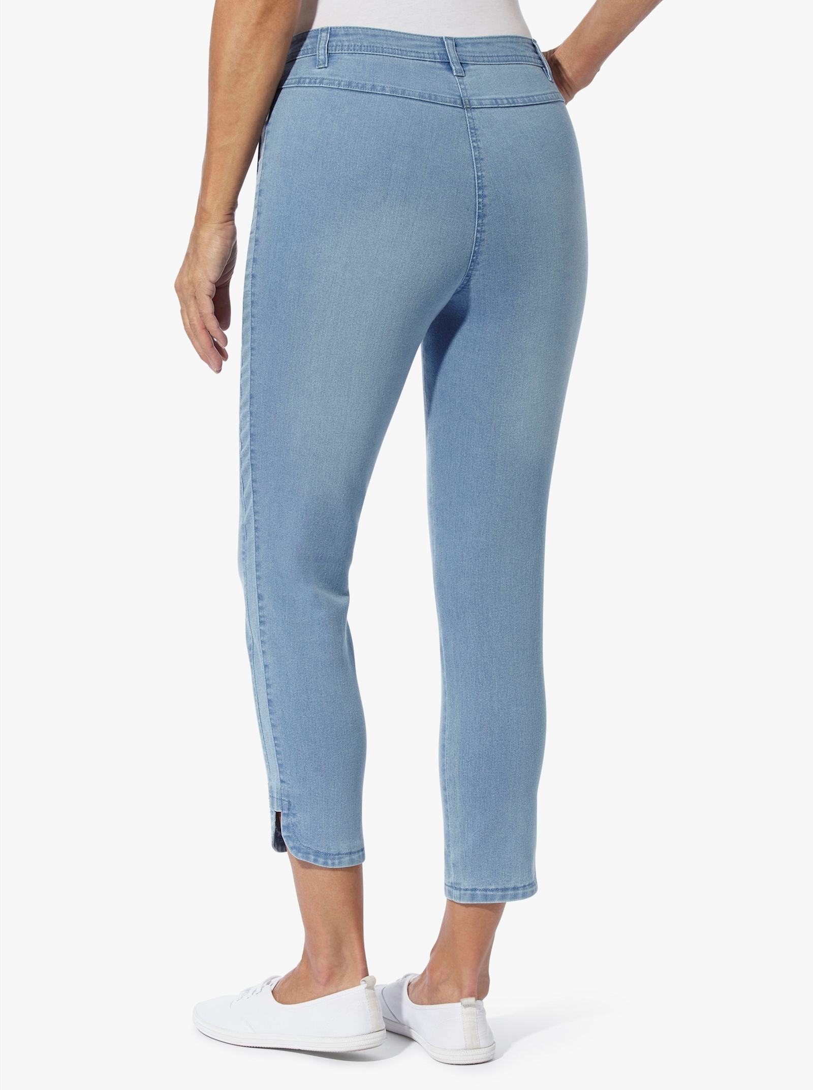 7/8-jeans met glittersteentjes - blue-bleached