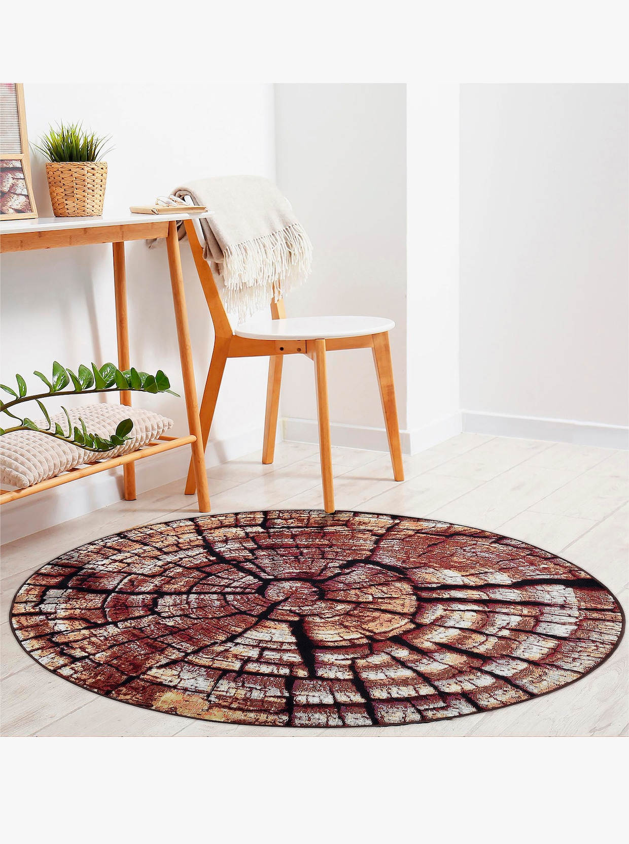 Theko Teppich - braun-gemustert