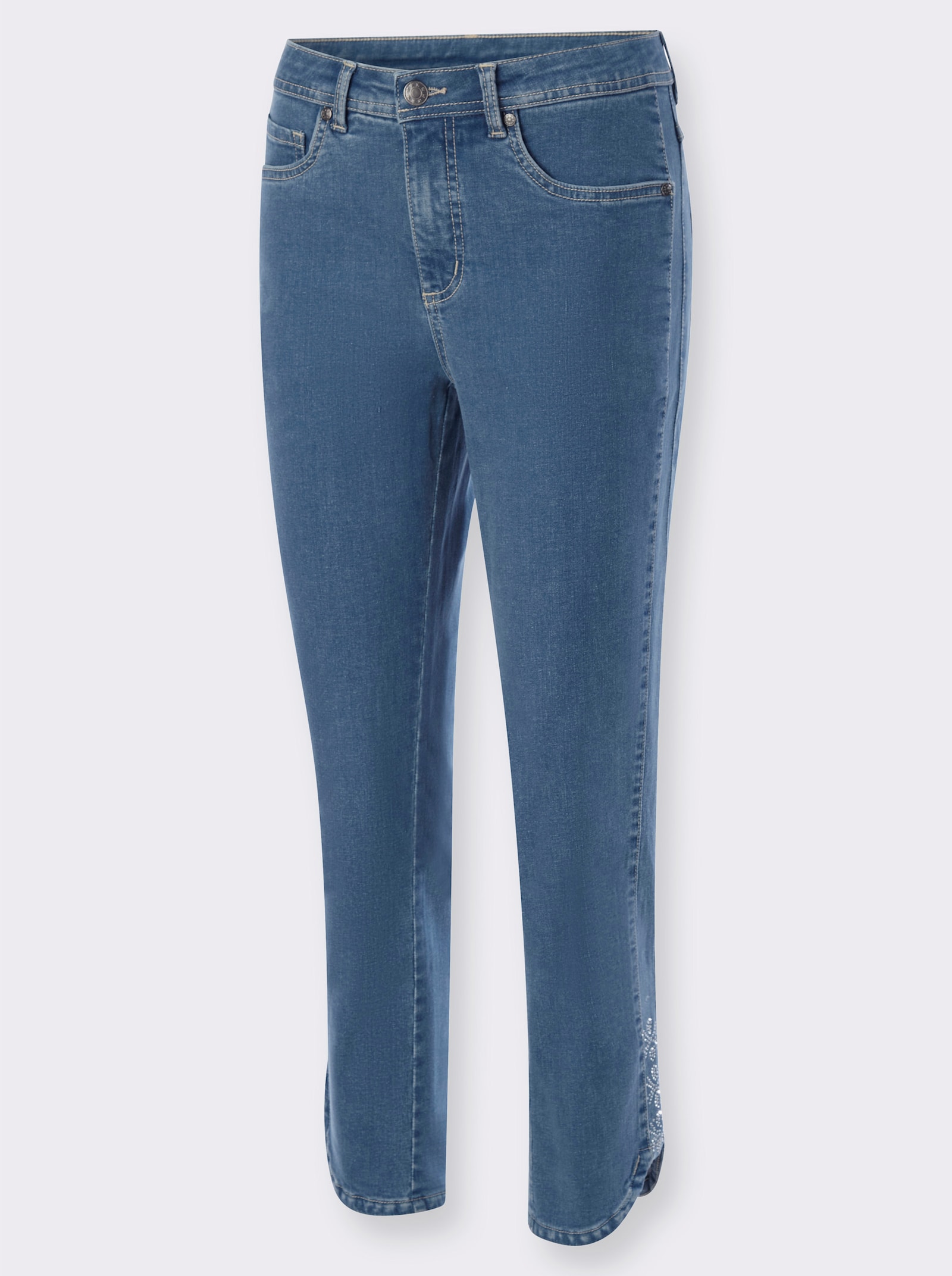 7/8-Jeans mit Passformsattel hinten - blue-bleached
