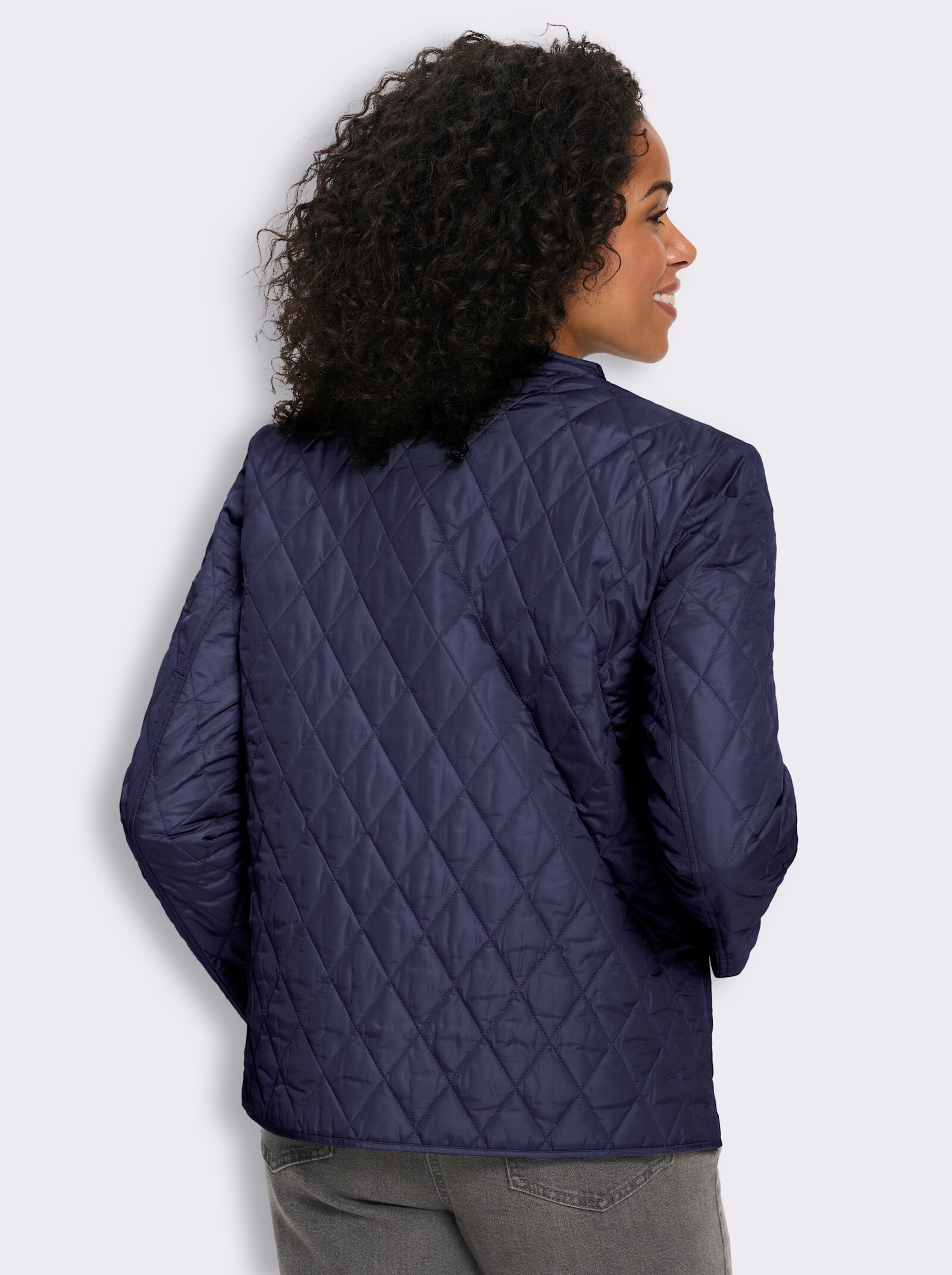 Steppjacke mit V-Ausschnitt - marine