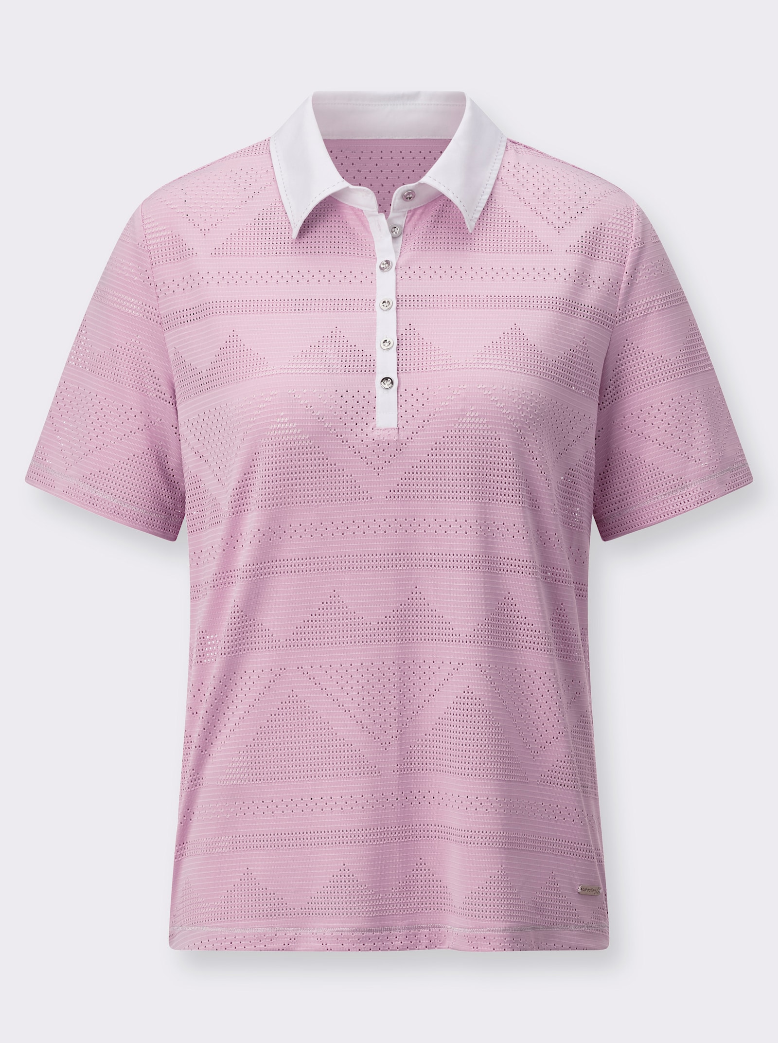 Poloshirt met jacquardpatroon - roze