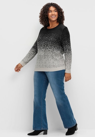 Jacquardpullover aus Jacquard-Strick - schwarz-gemustert