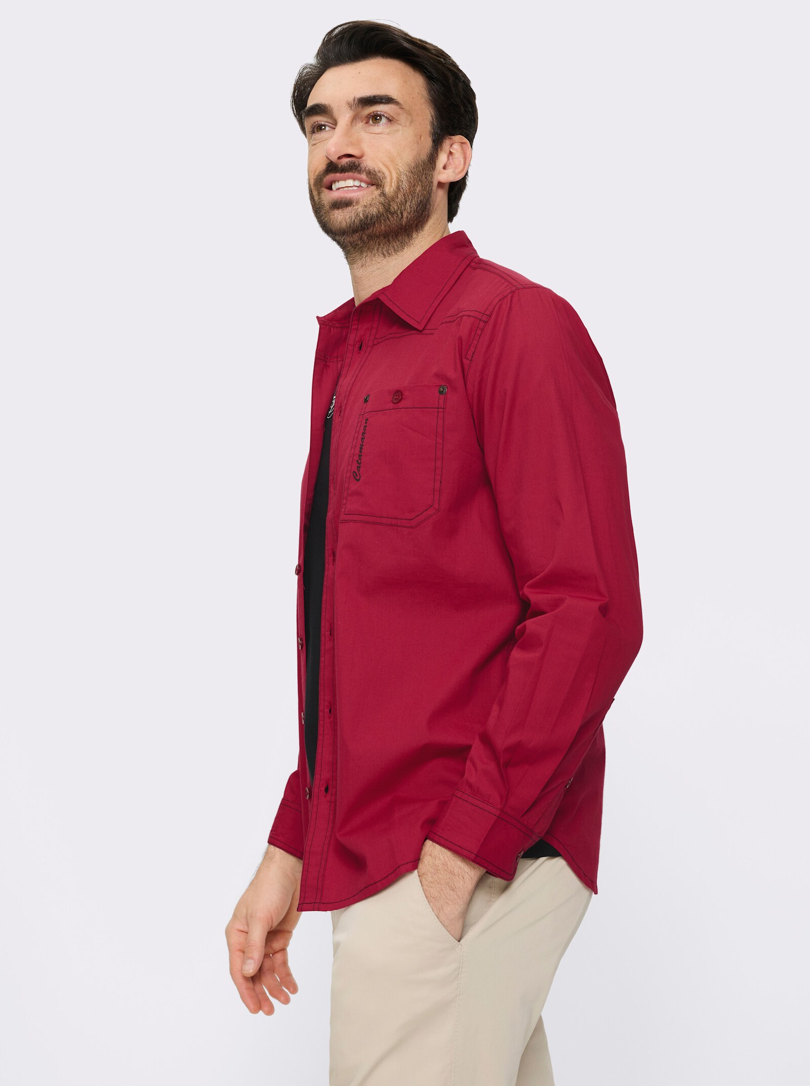 Catamaran Hemd mit Shirt im Set - kirsche + schwarz