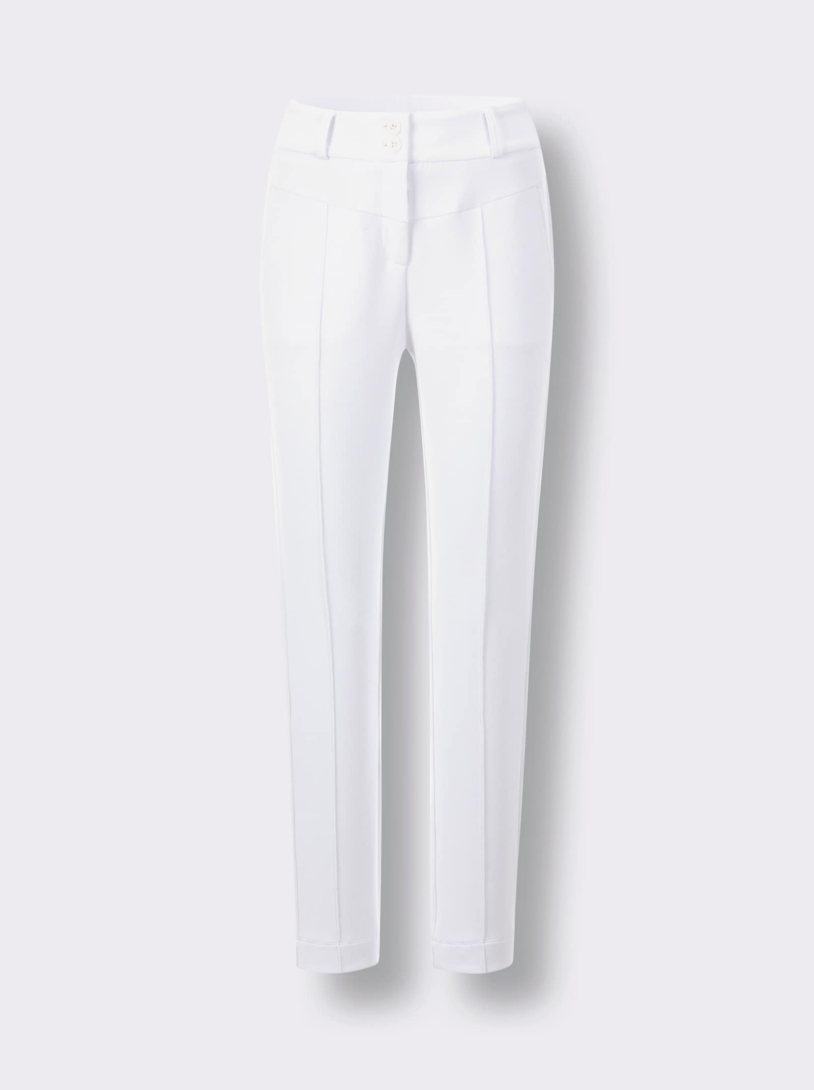 CREATION L PREMIUM Jerseyhose mit Biesen - weiß
