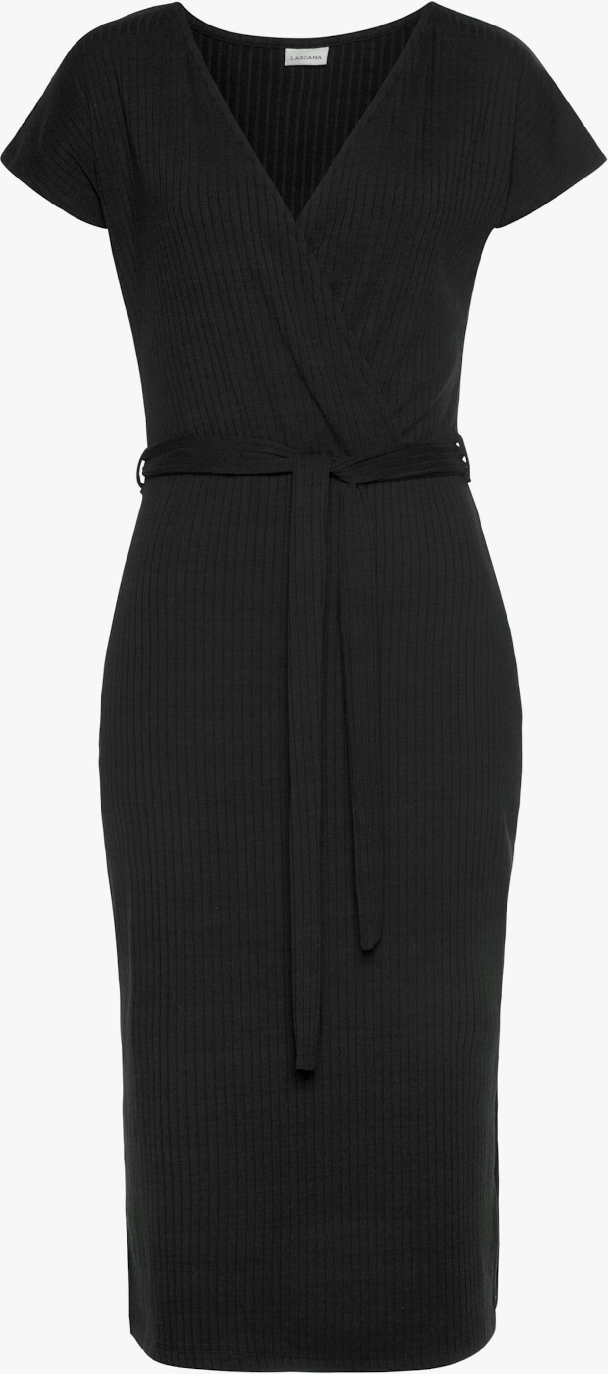 LASCANA Robe mi-longue - noir