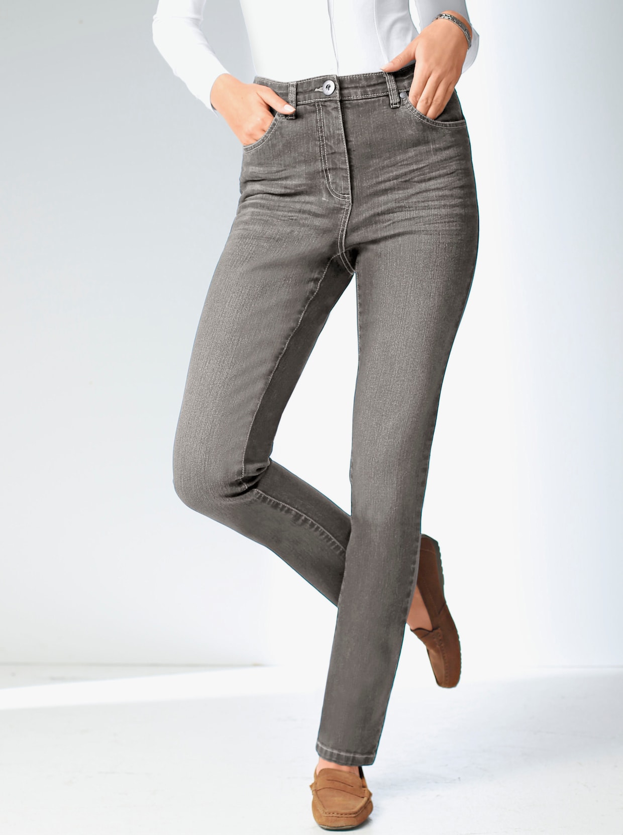 Jean extensible - denim gris