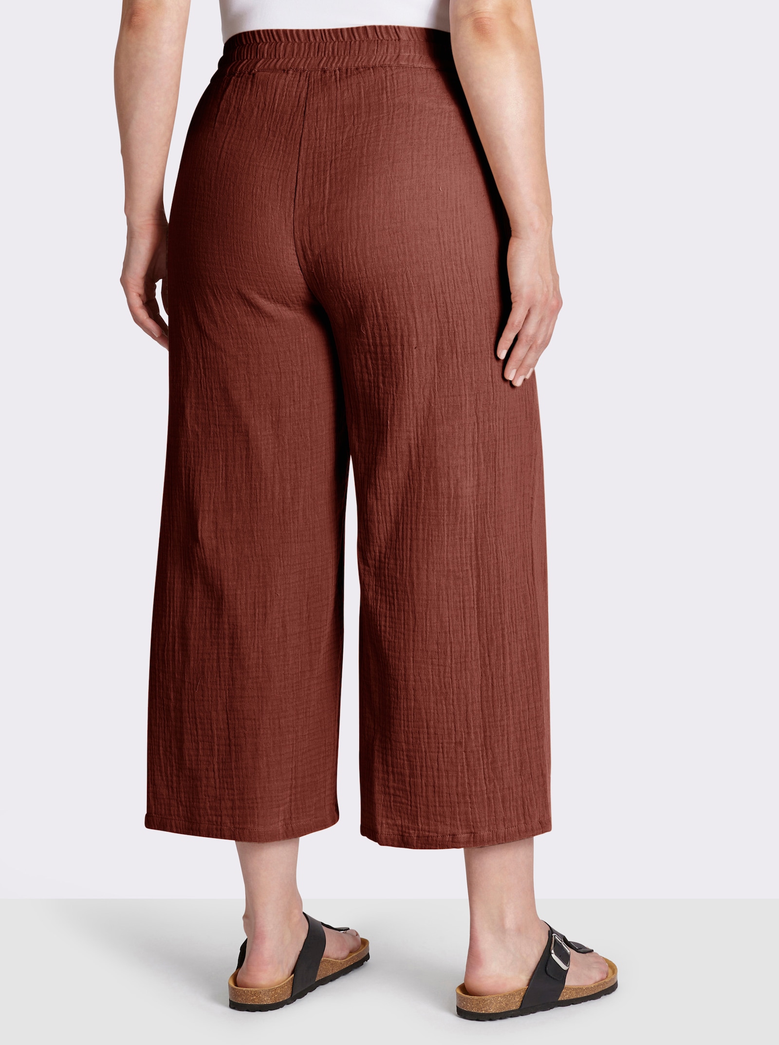 Culotte in Struktur-Qualität - rotbraun