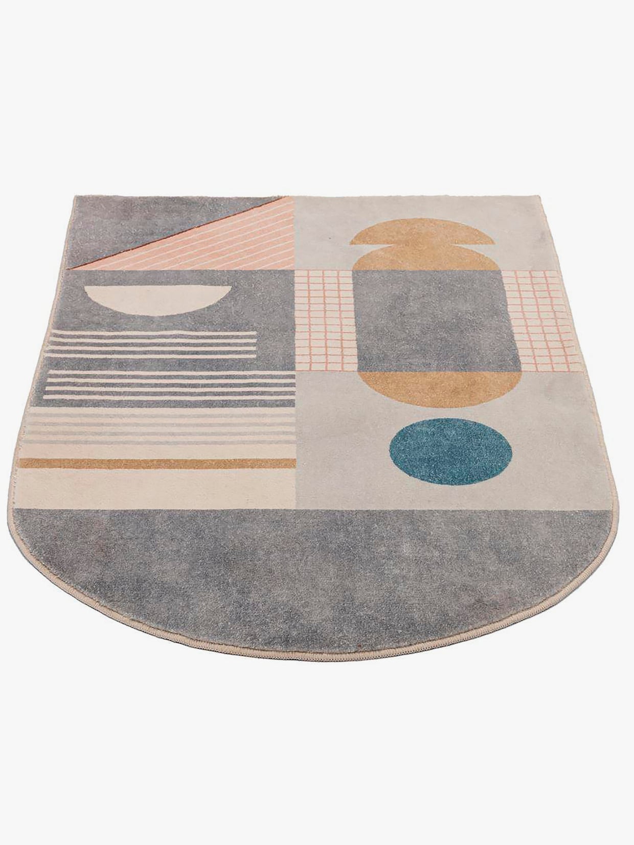 Theko Badematte - grau-gemustert