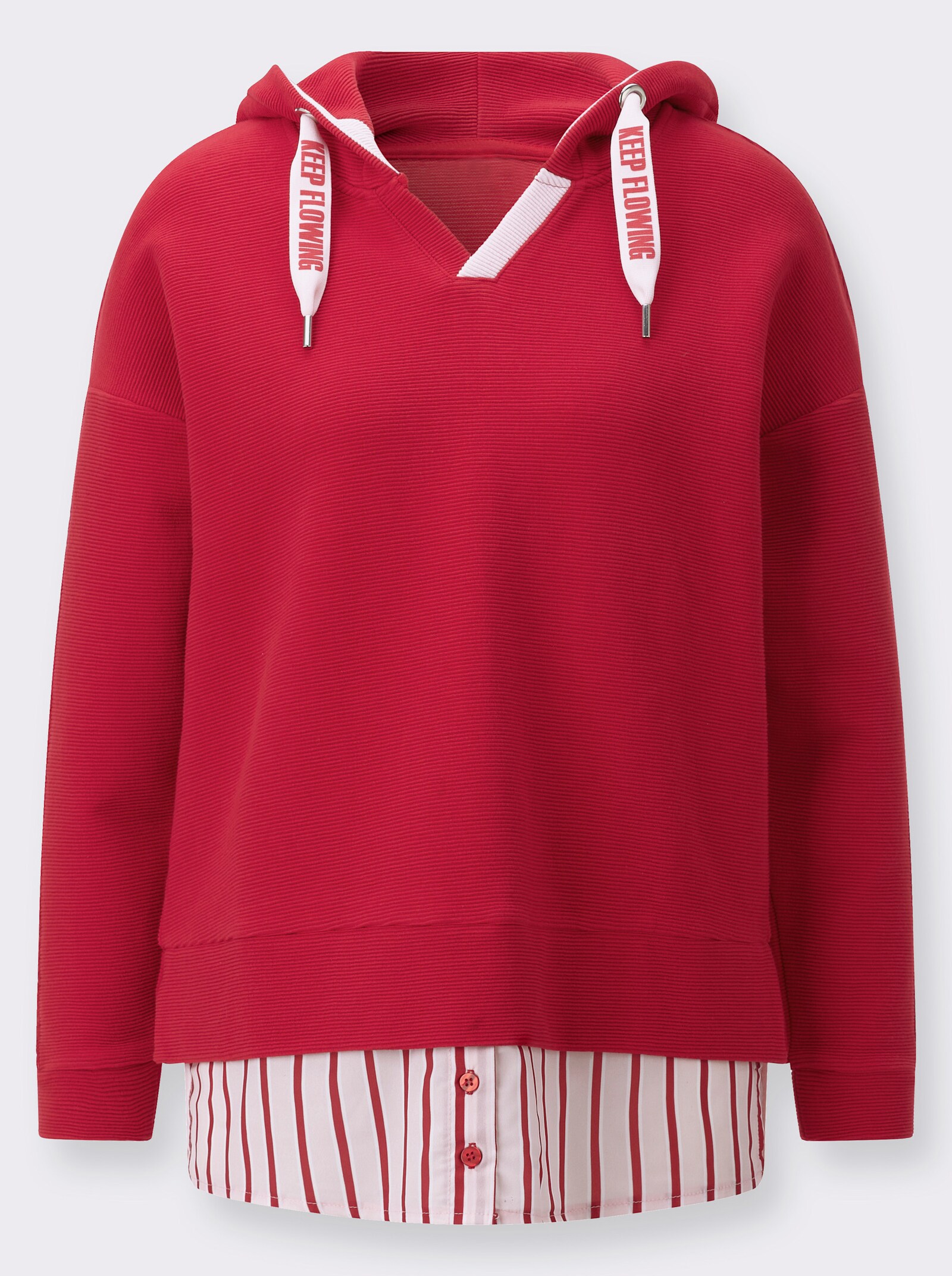 Sweatshirt in 2-in-1-Optik - rot-hellrosé