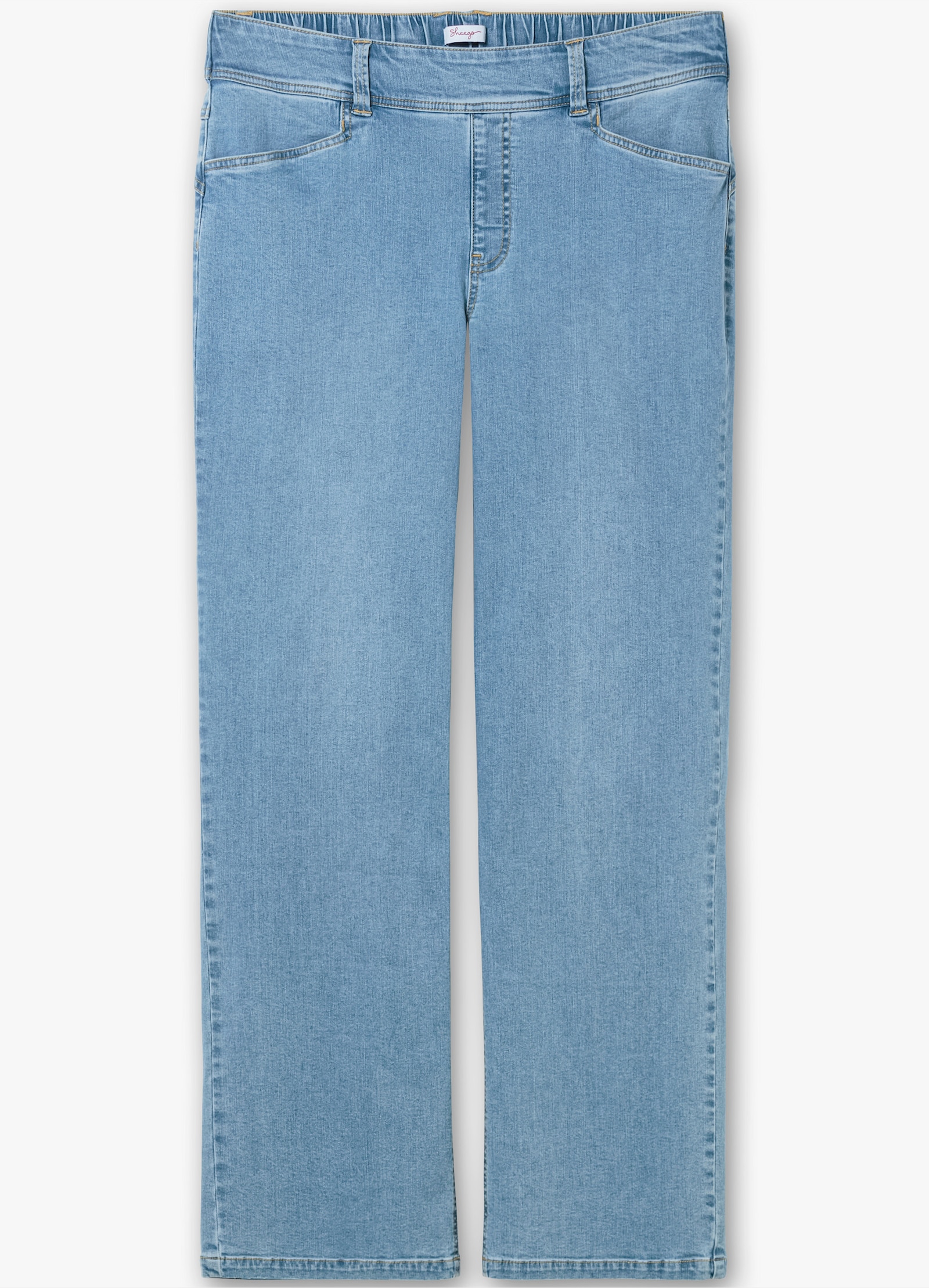 sheego Schlupfjeans mit durchgängig weitem Bein - light blue-denim