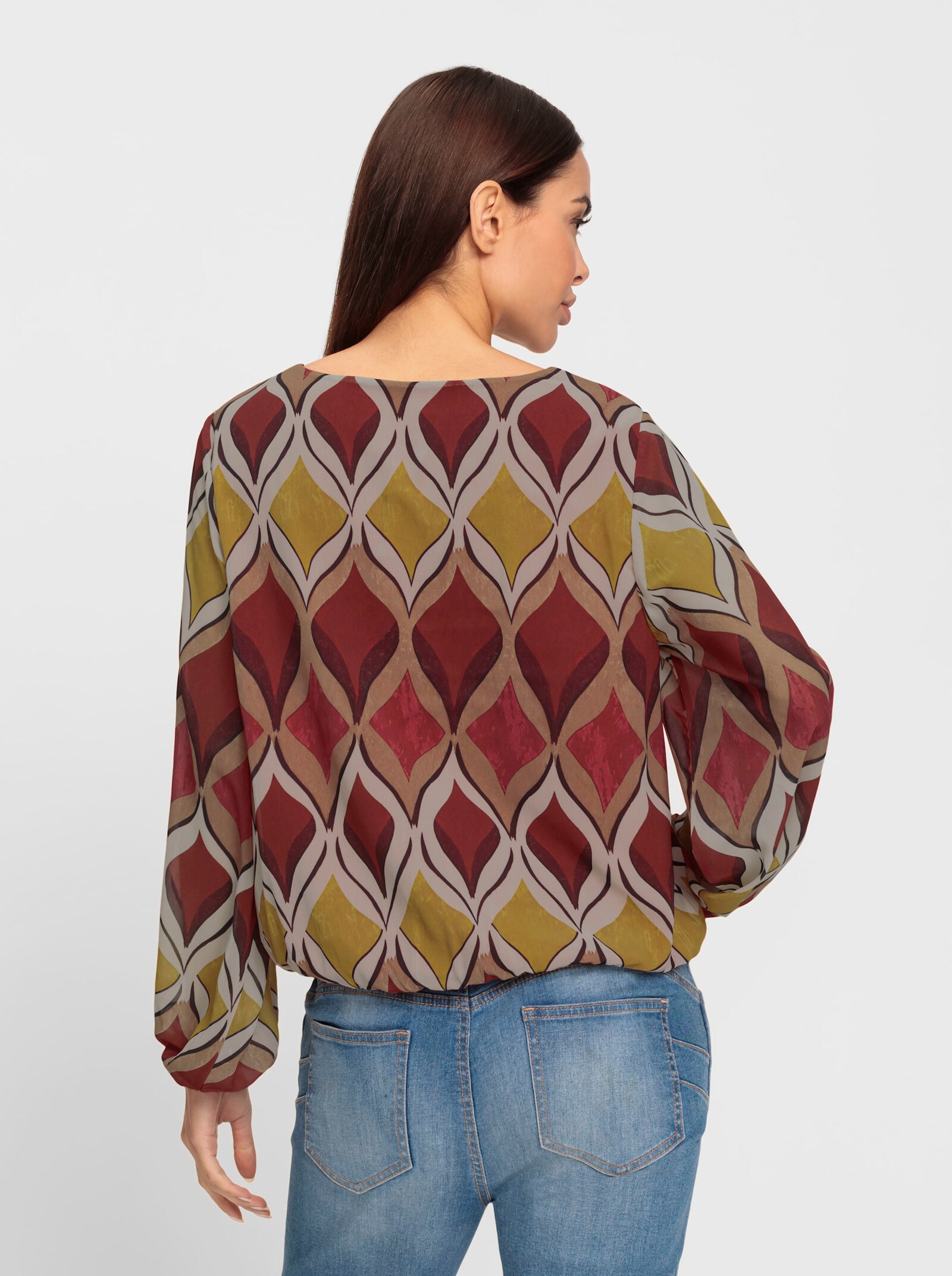 heine Chemisier avec doublure en jersey viscose - terre cuite-ocre imprimé