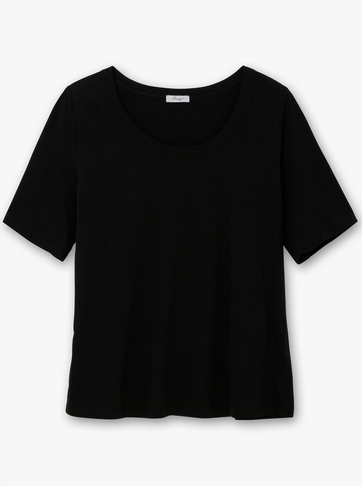 sheego Rippshirt - schwarz