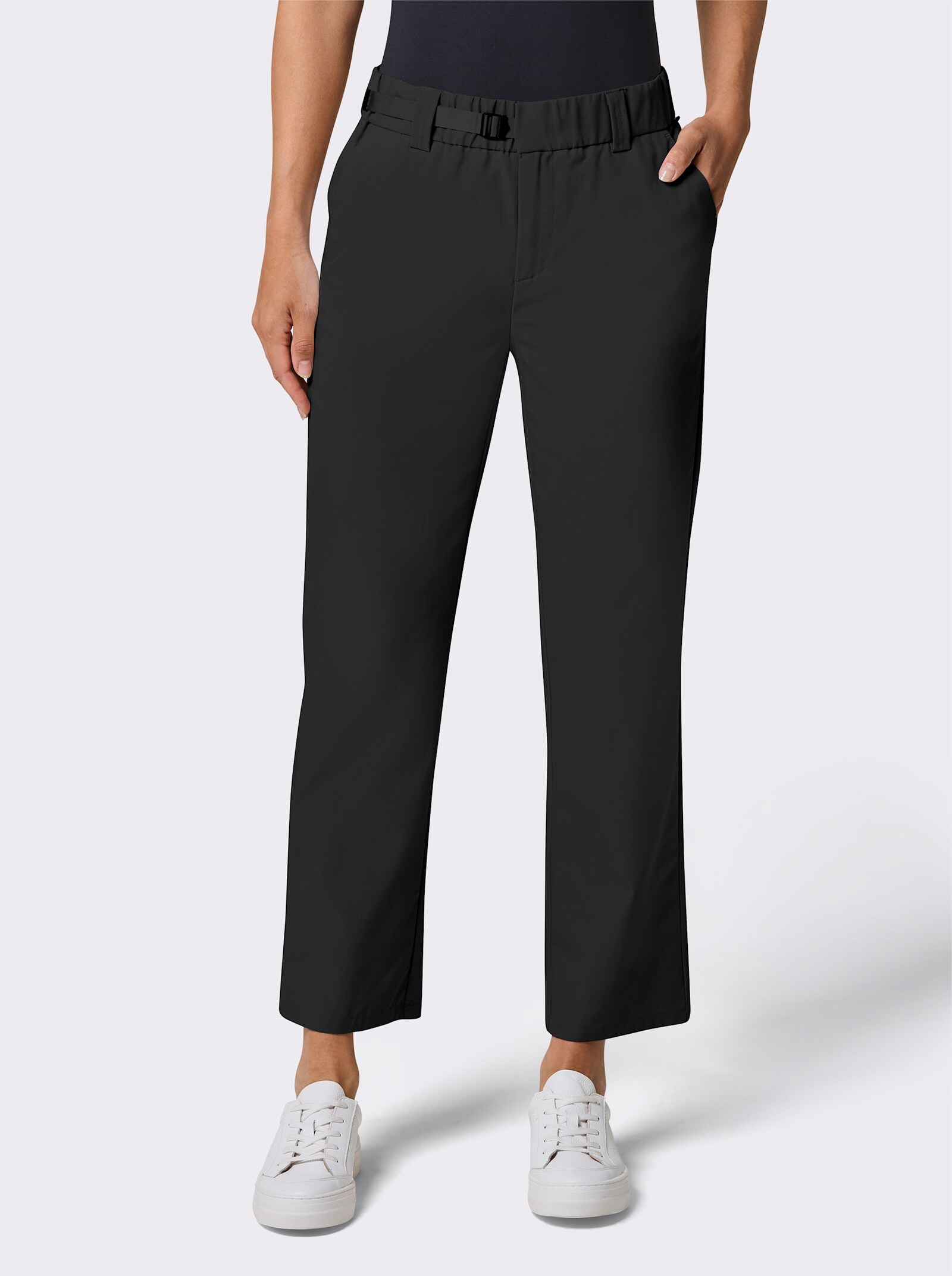 CREATION L PREMIUM Chinohose mit Ripsband - schwarz