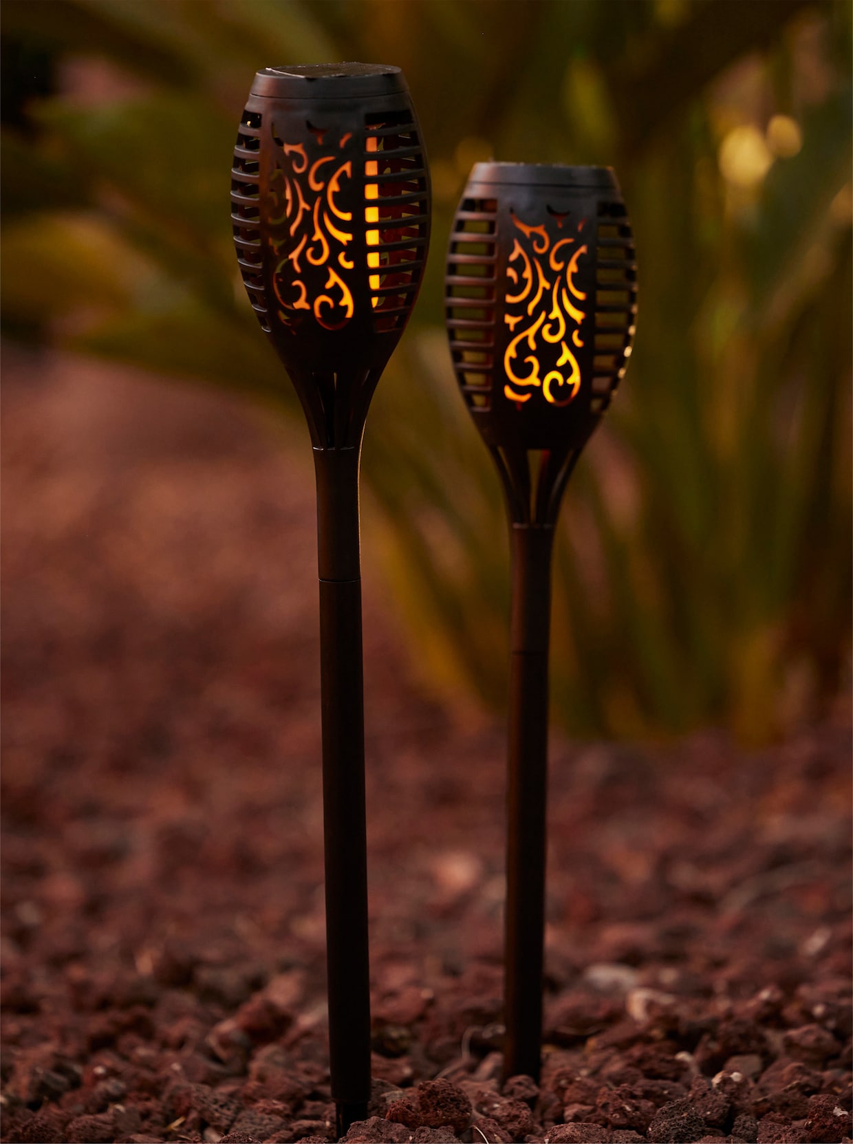 Solarleuchten-Set - schwarz