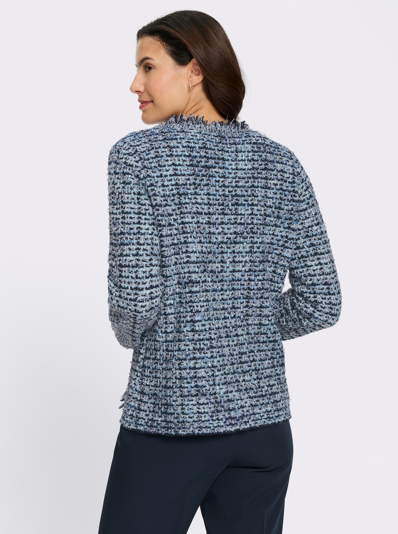 Cardigan - marine-ecru-gemustert