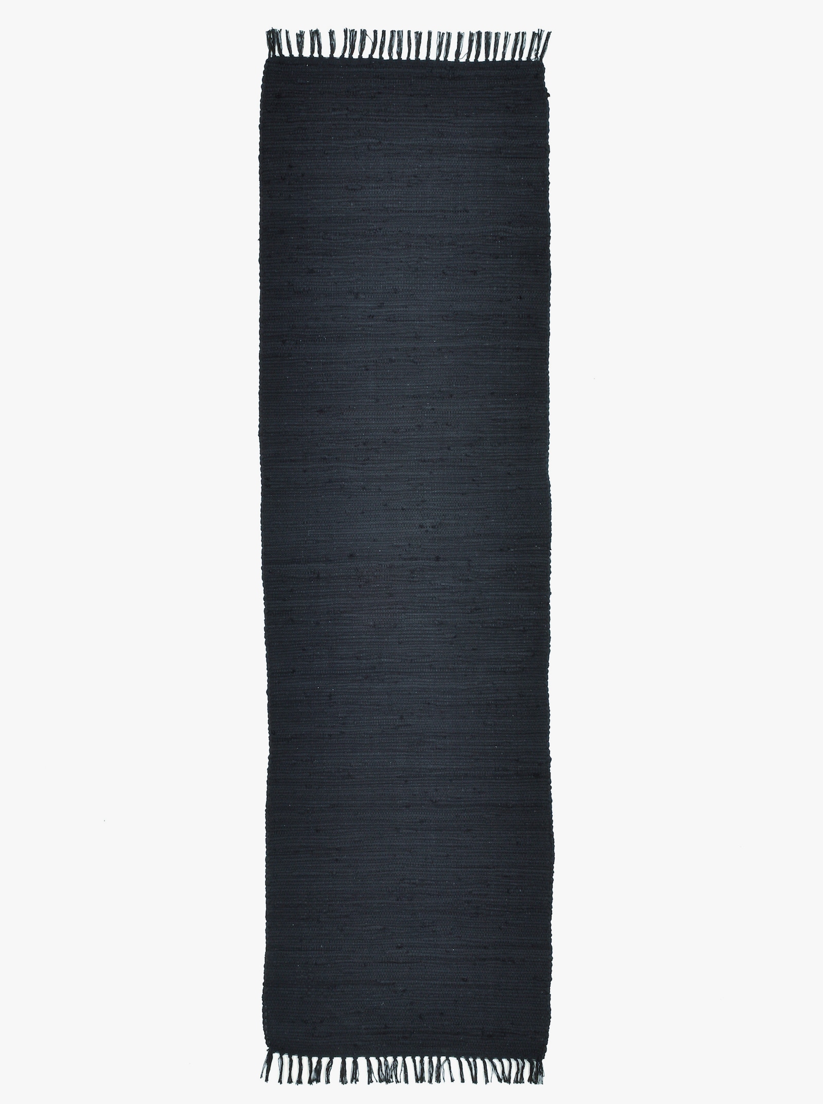 Theko Handwebteppich - schwarz