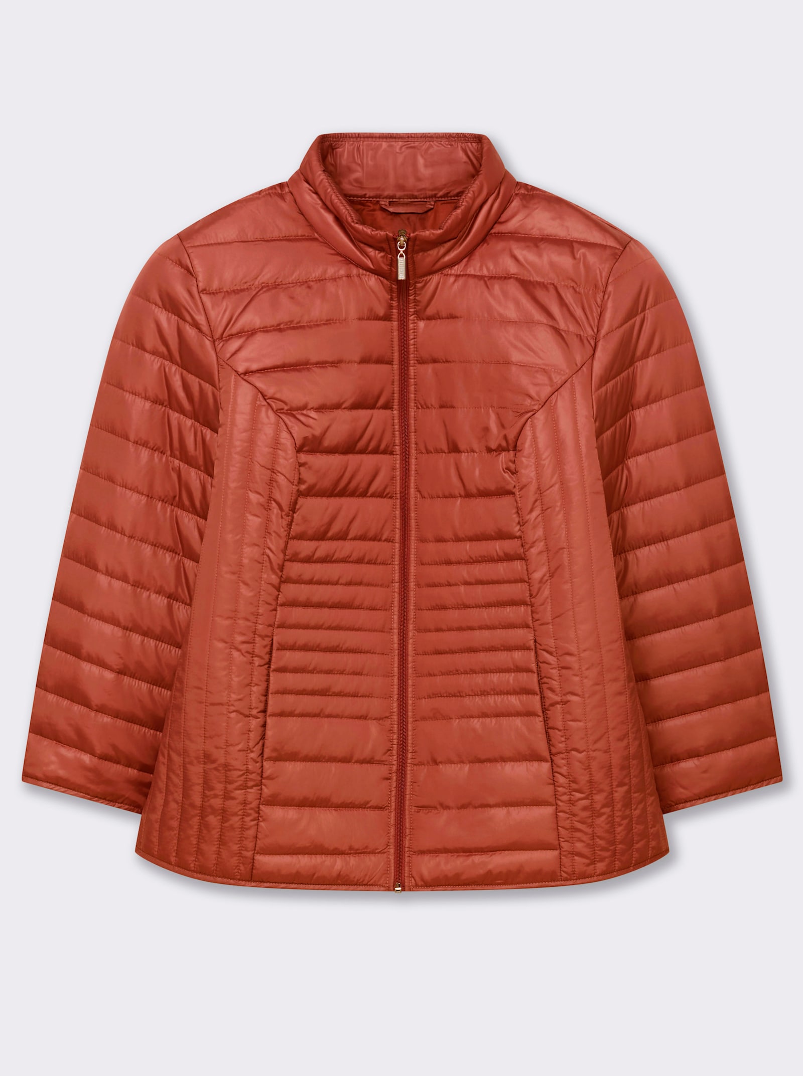 Steppjacke mit vertikalem Muster - rostrot