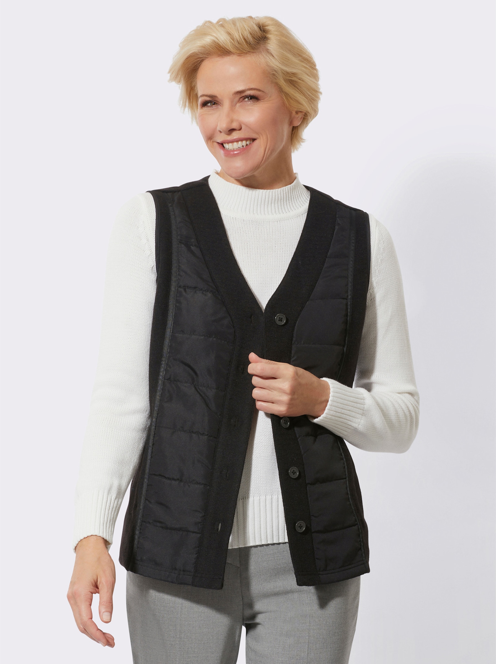 Weste in Walk-Optik - graphit