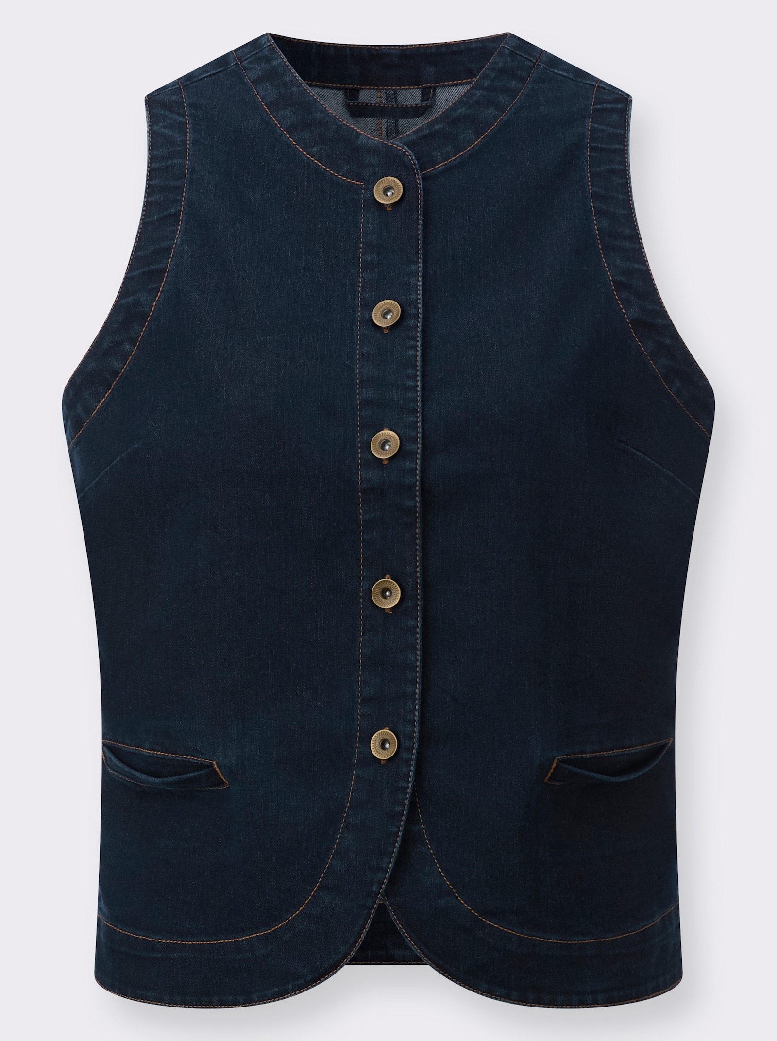 Jeansweste mit Leistentaschen - dark blue