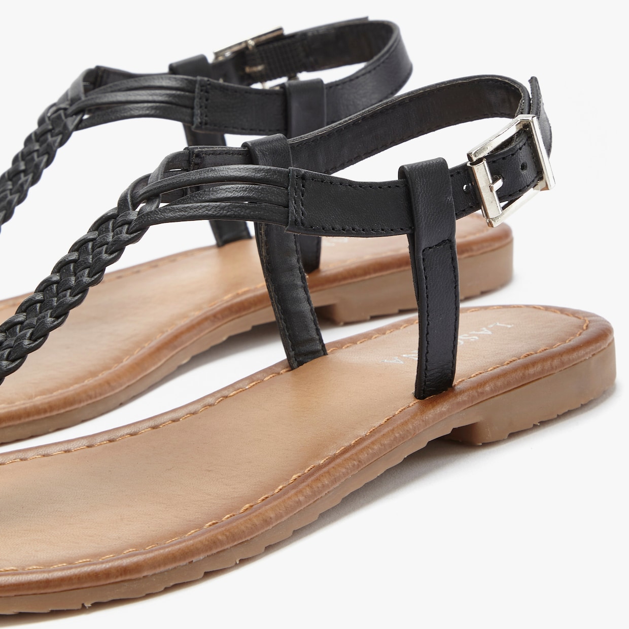 LASCANA Teenslipper - zwart/beige