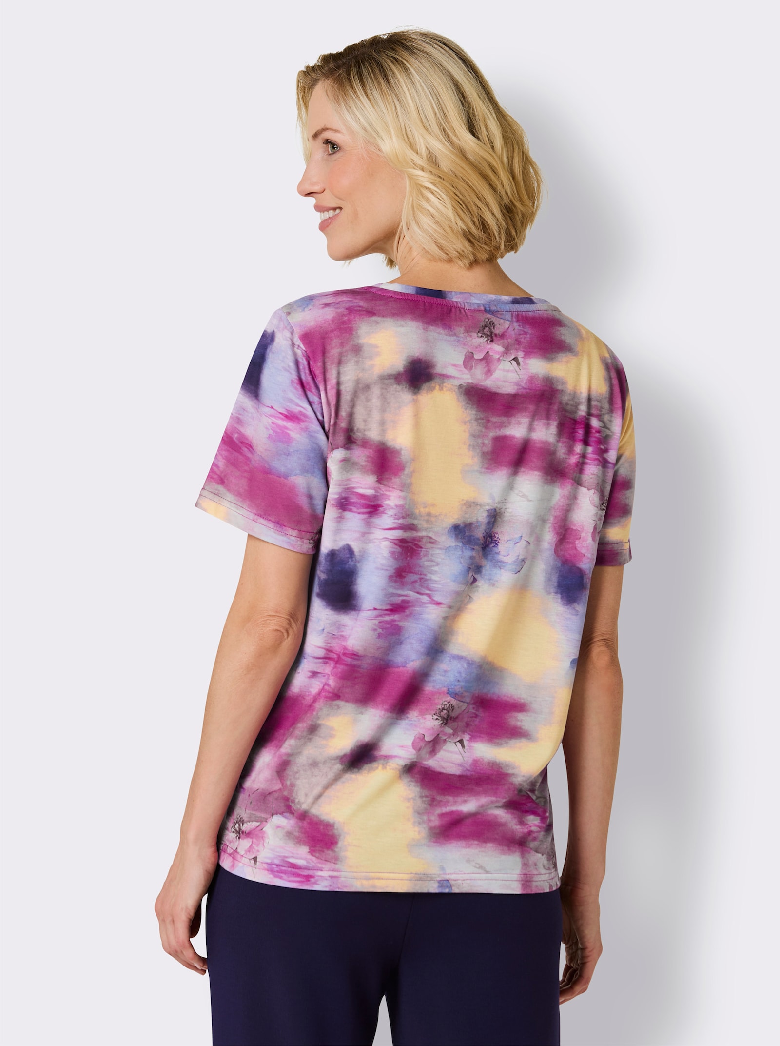 Catamaran Sports Funktionsshirt mit Digital-Druck - bleu-erika-gemustert