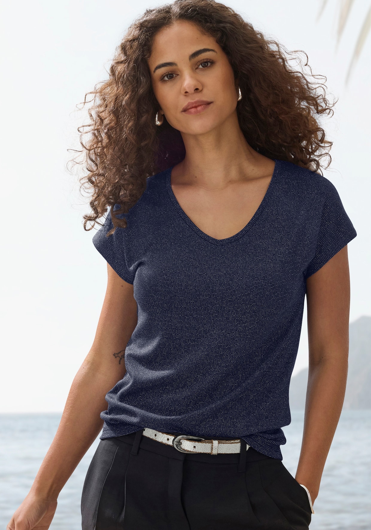 LASCANA Kurzarmshirt - navy