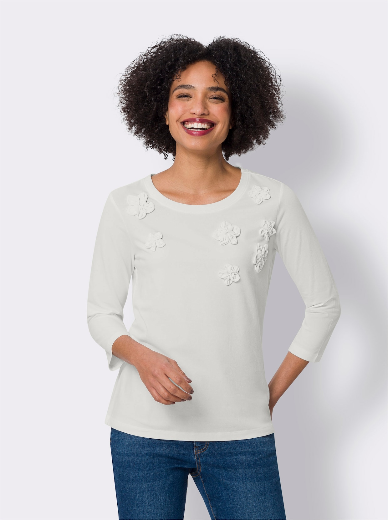 heine Shirt met 3/4-mouw - ecru