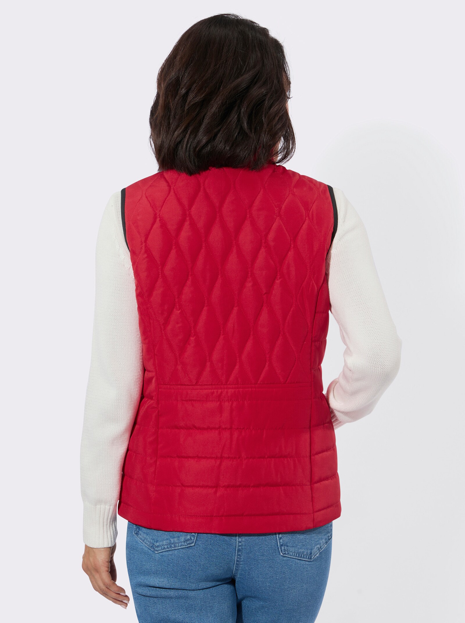 Steppweste in kontrastreicher Verarbeitung - rot