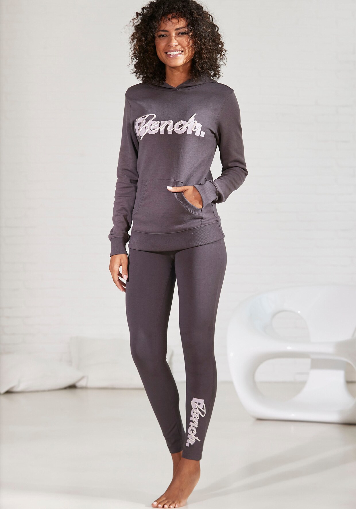 Sweatshirt met capuchon - steen