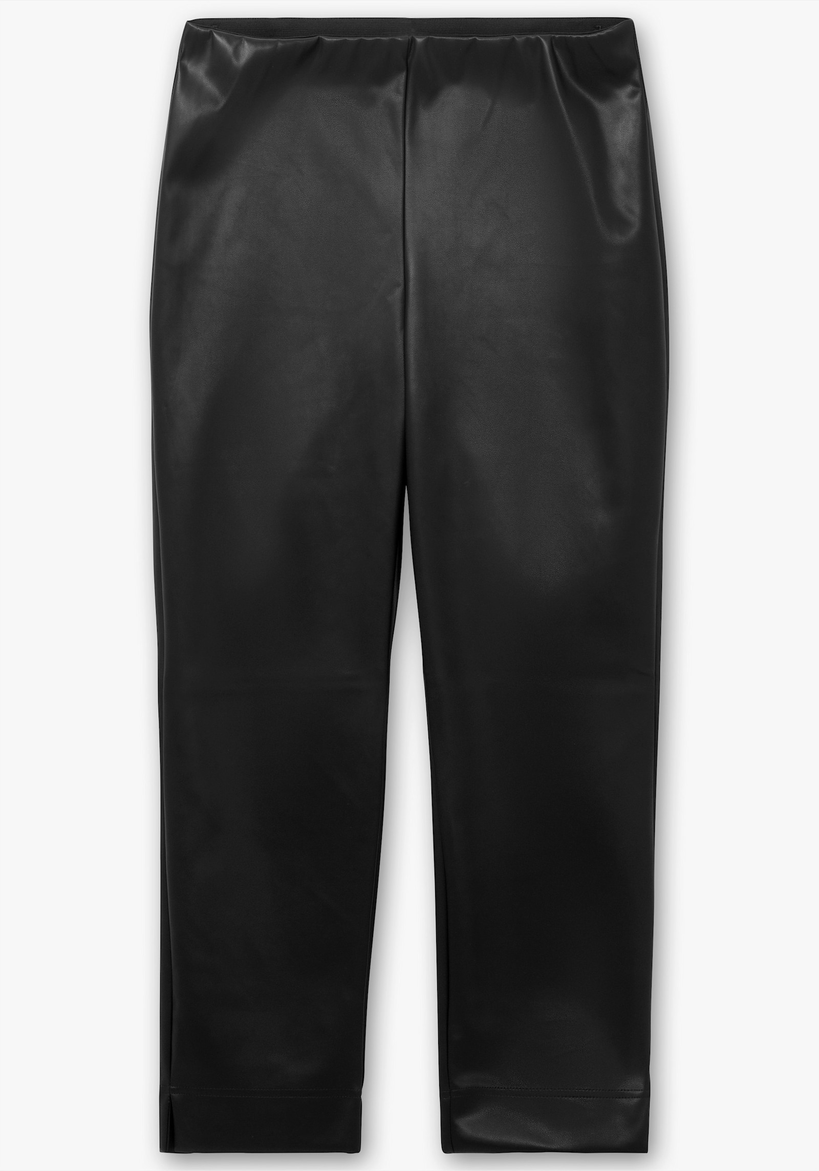 Lederimitathose in schmaler Schnittform - schwarz
