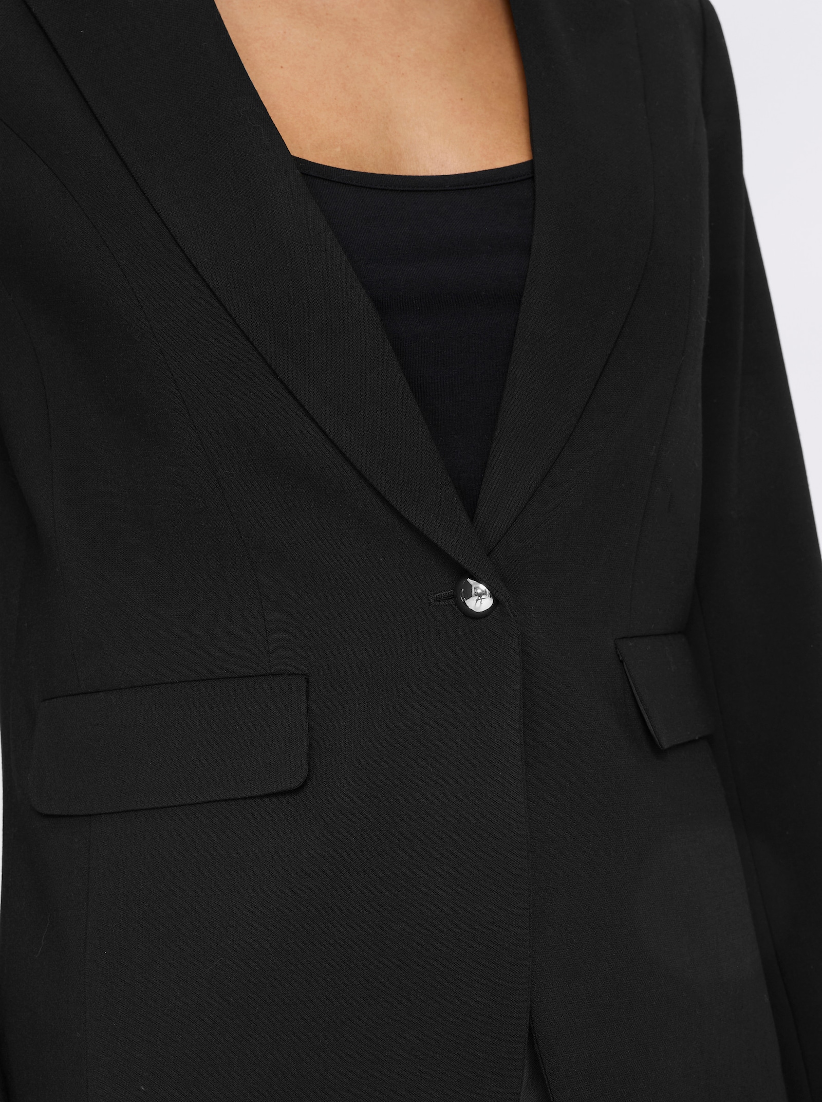 heine Blazer met schoudervulling - zwart