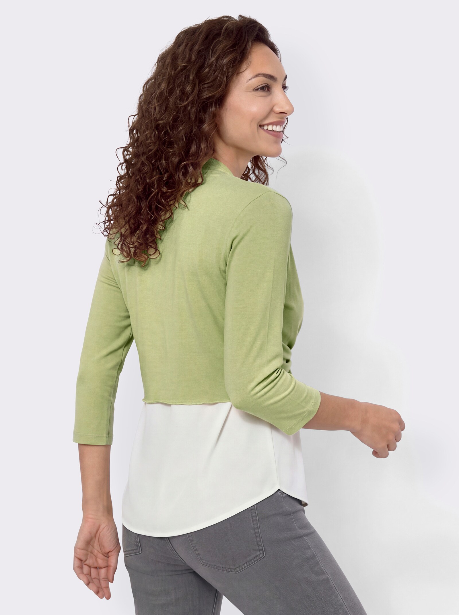 Bolero mit schrägem Saum - lindgrün