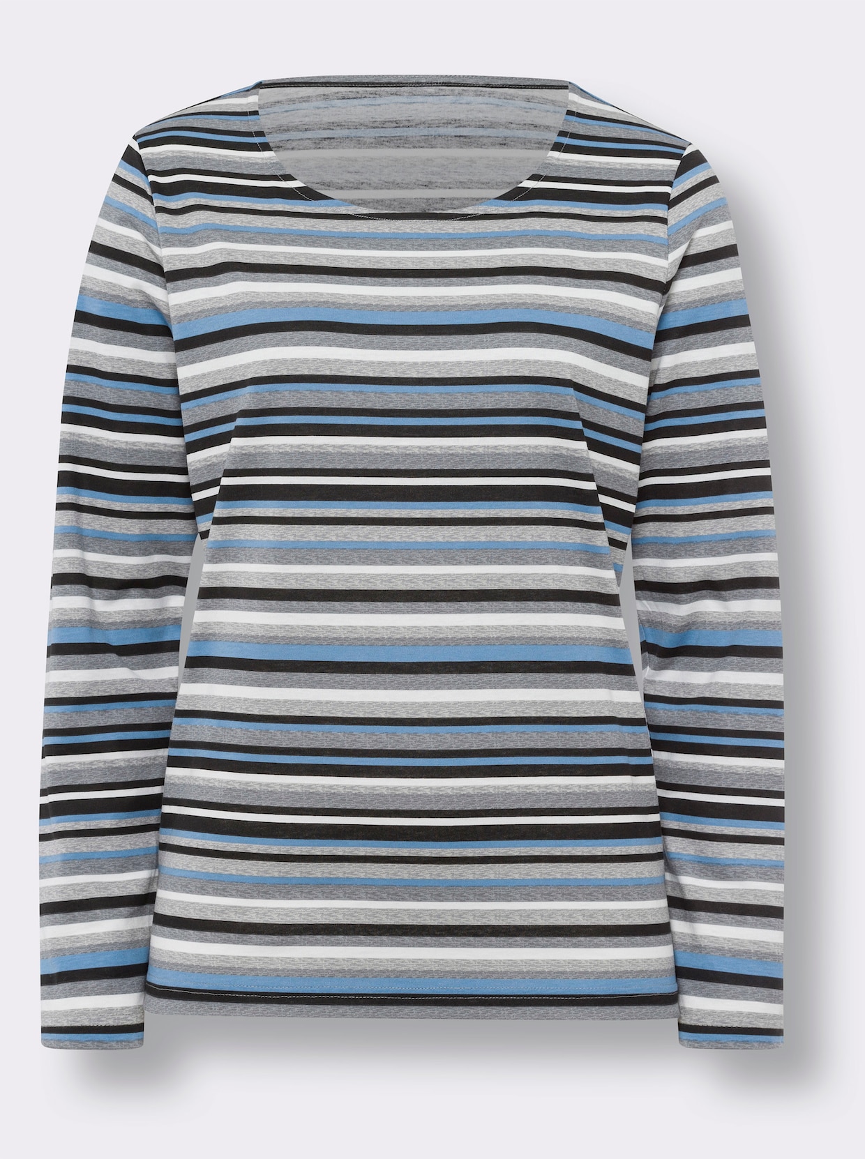 Shirt met lange mouwen - middenblauw/zwart bedrukt