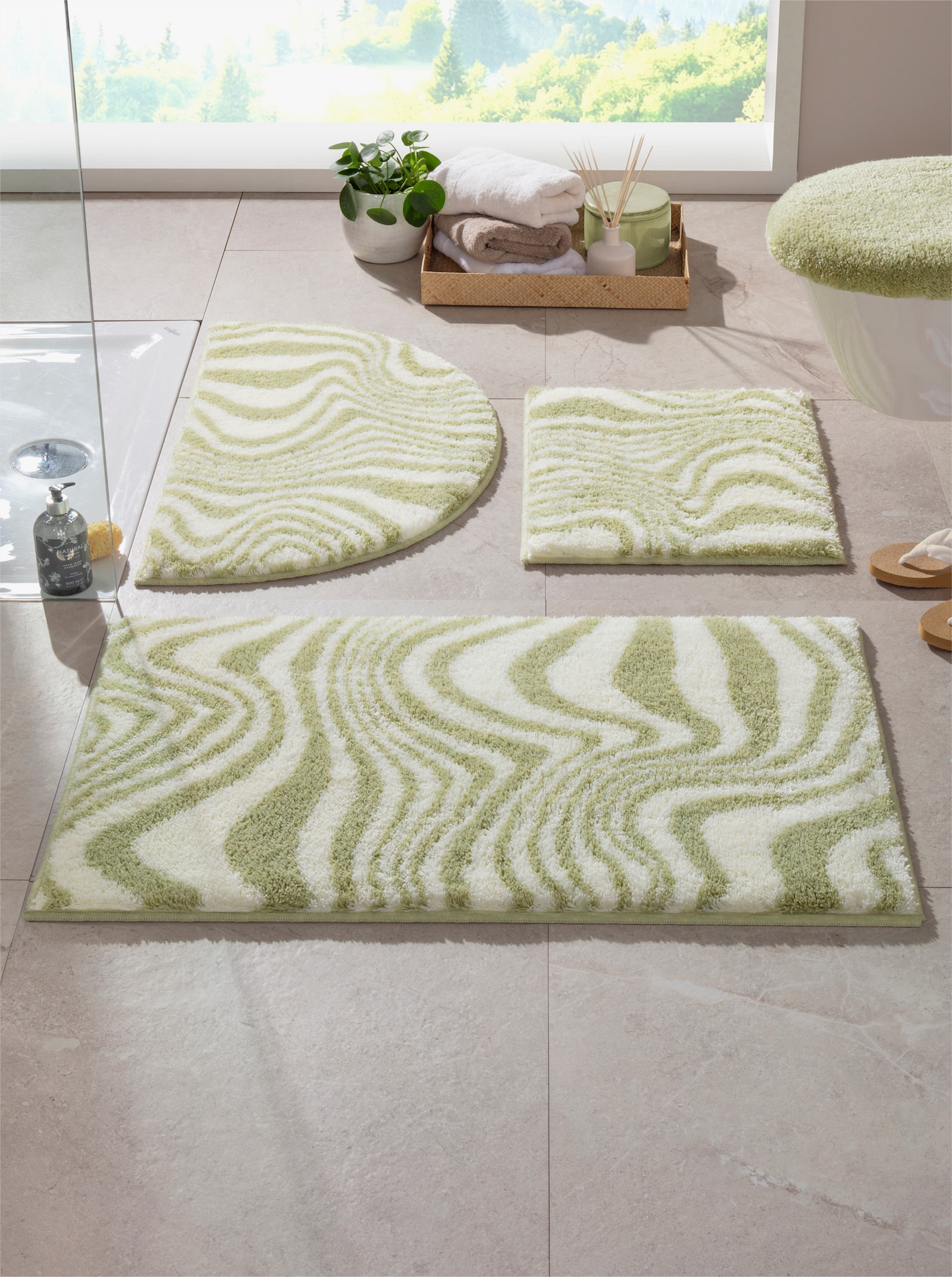 Grund Badmat - groen/ecru