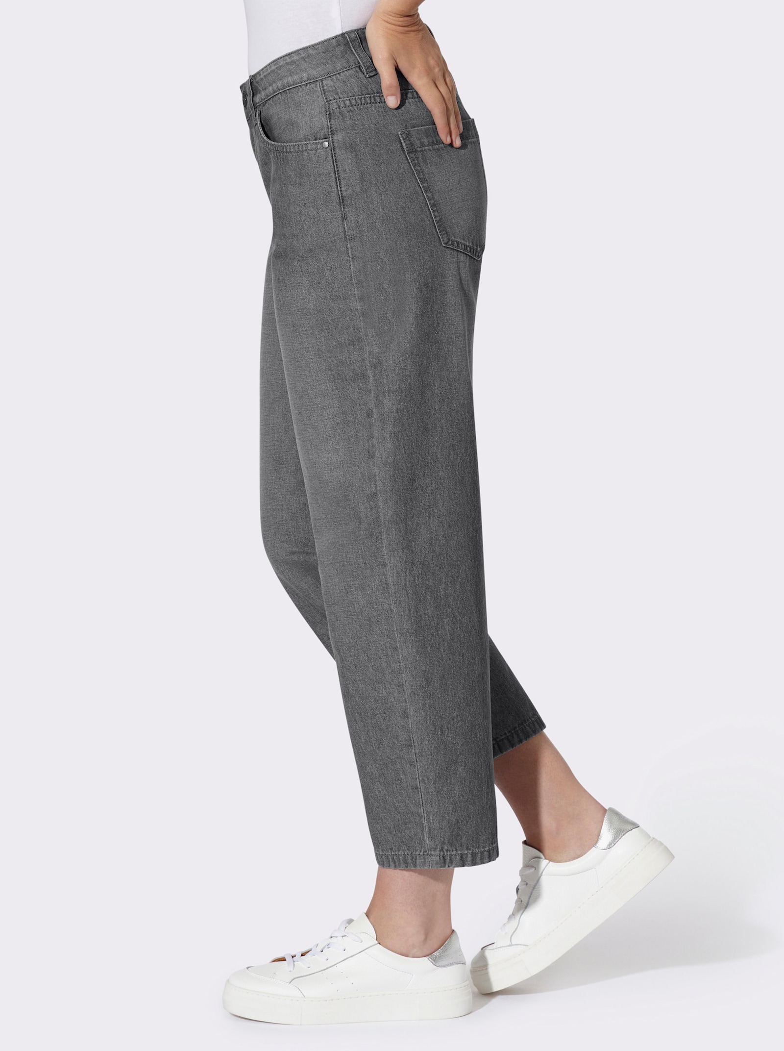 heine 5-Pocket-Jeans in Barrel-Form - stone-grey-denim