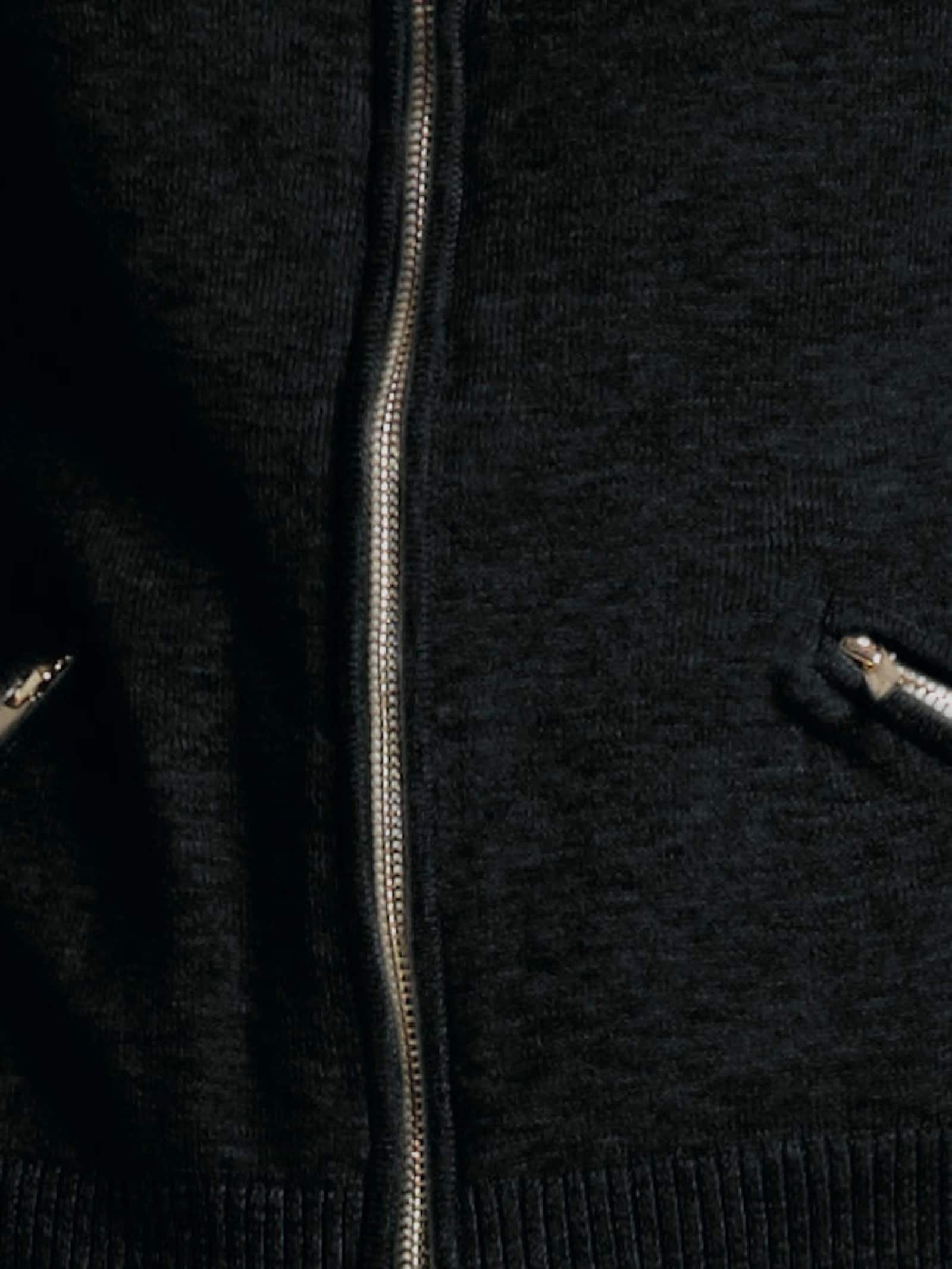 heine Feinstrickjacke mit 2-Wege-Reißverschluss - schwarz