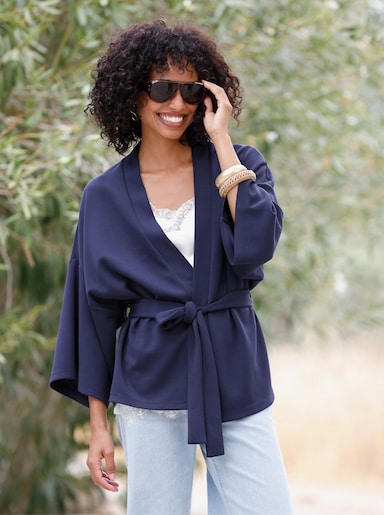 heine Shirtjacke im Kimono-Look - marine