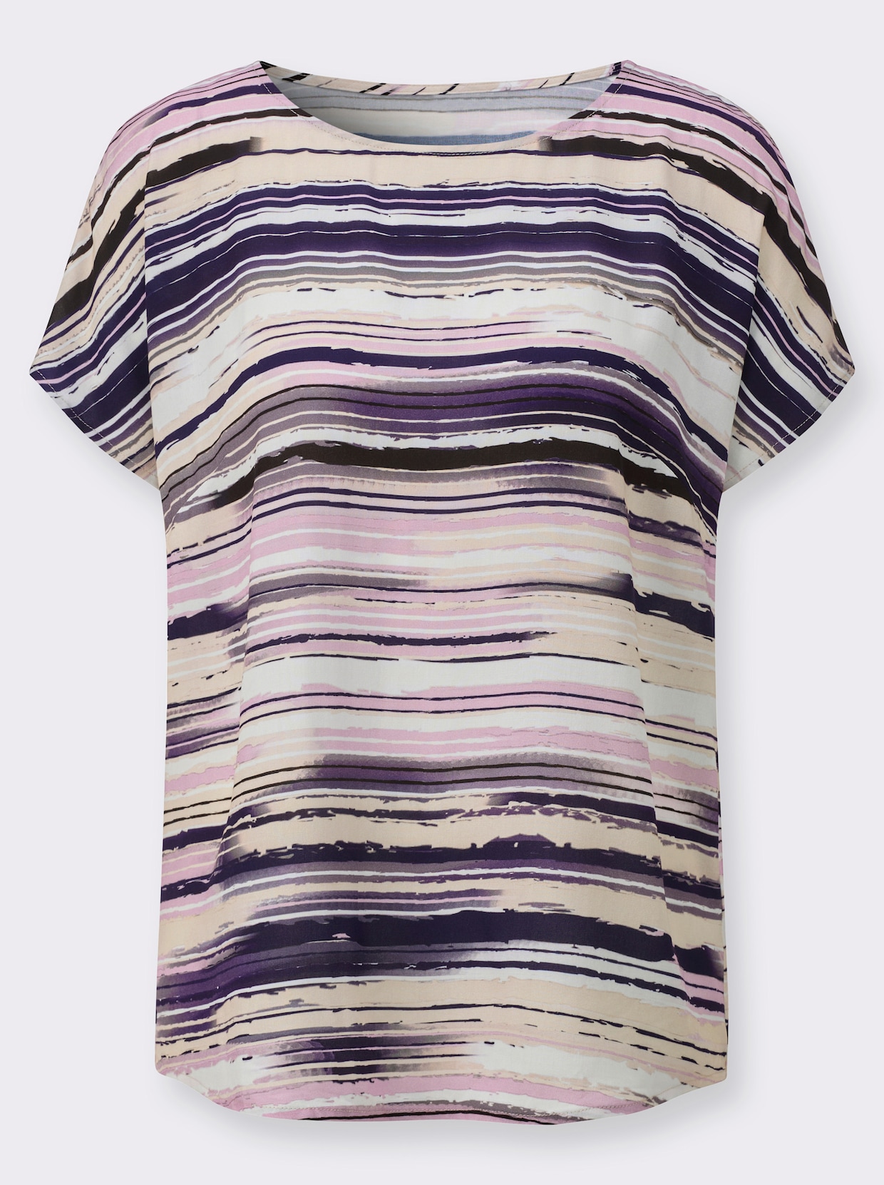 Druckbluse - rosé-weiß