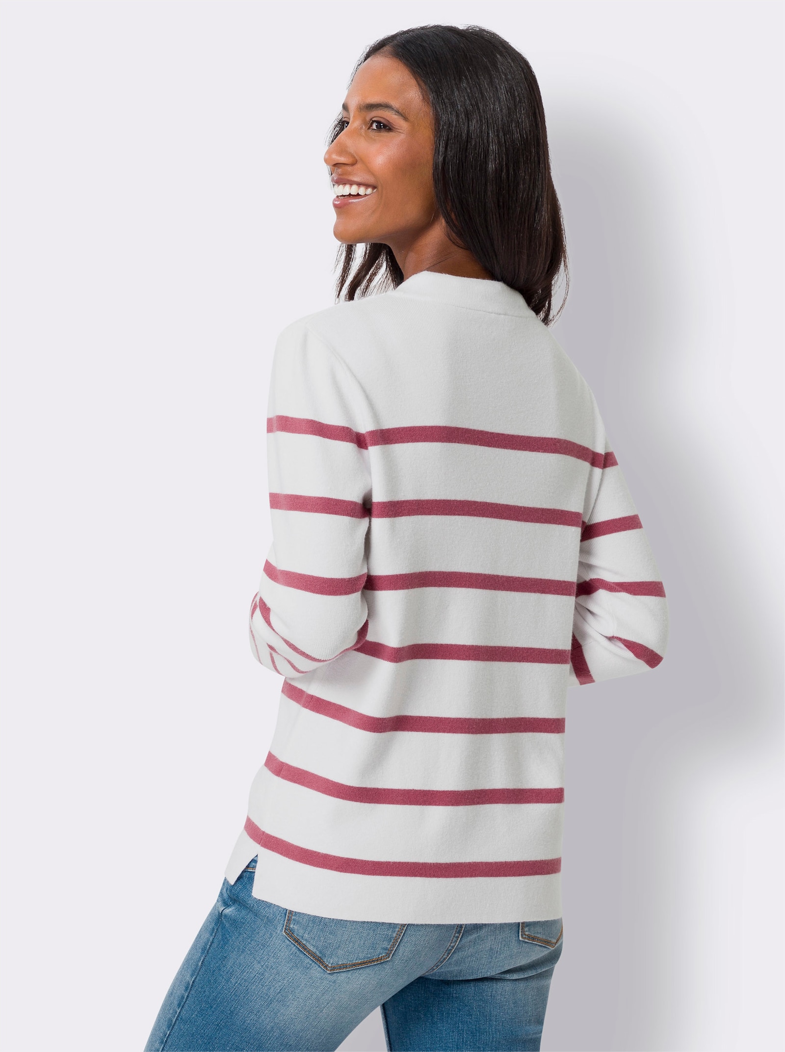 heine Pull à rayures avec col montant - bruyère-blanc à rayures