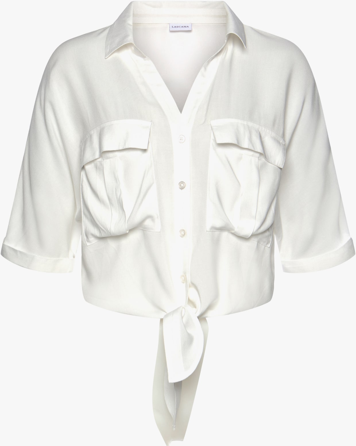 LASCANA Blouse m. korte mouwen - crème