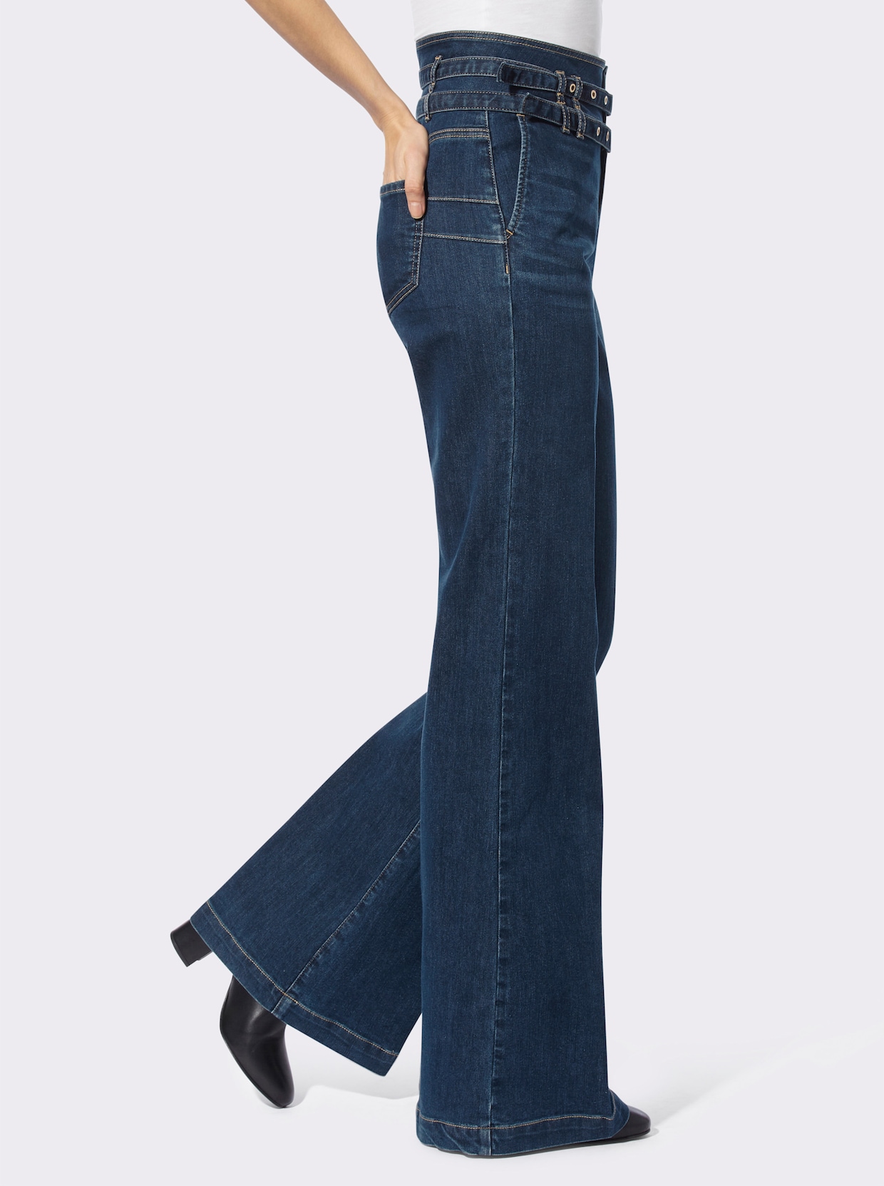 heine Bootcut-Jeans - blue-stone-washed